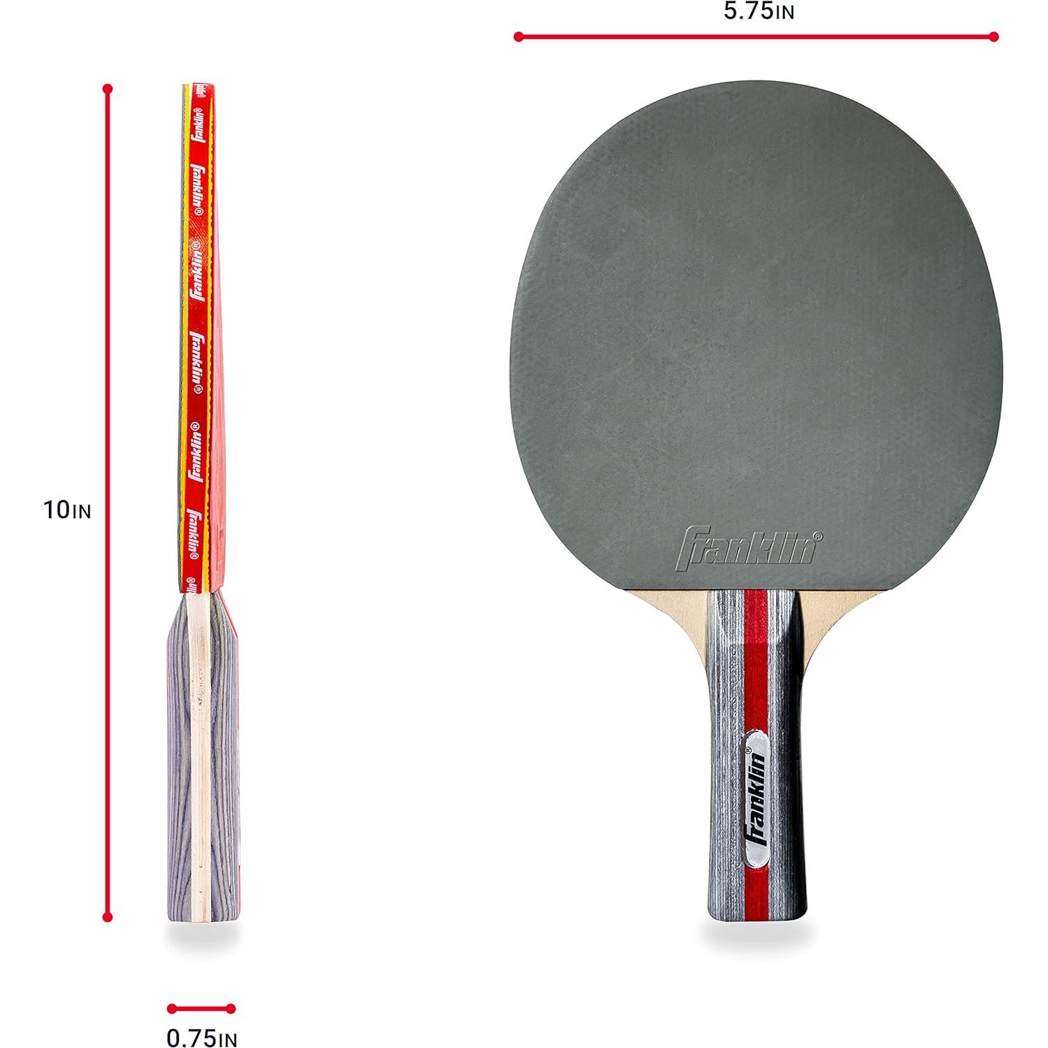 Paleta de Tenis de Mesa Franklin Sports - Rendimiento - Rojo/Gris