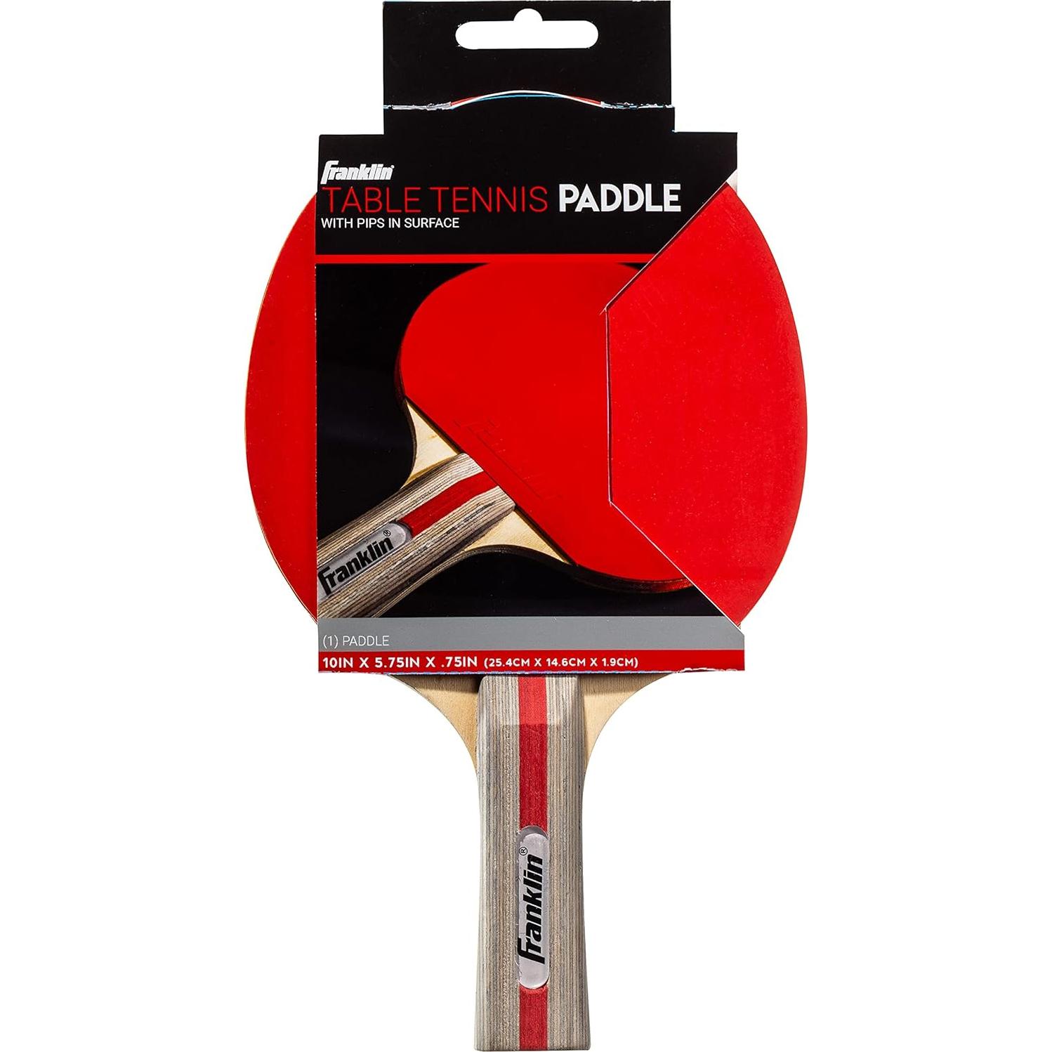 Paleta de Tenis de Mesa Franklin Sports - Rendimiento - Rojo/Gris