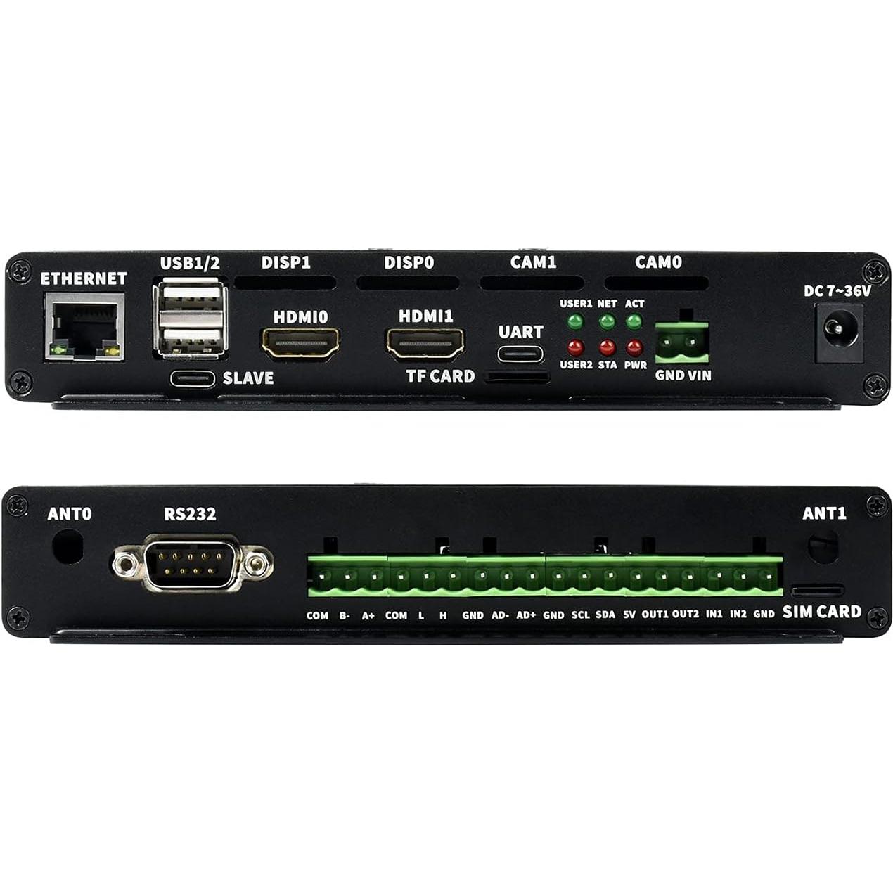 Waveshare Industrial IoT Mini-Computer Based On Raspberry Pi Compute Module 4 (NOT Included) Waveshare CM4 Industrial IoT Board Inside PoE 5G/4G Metal Case with Cooling Fan