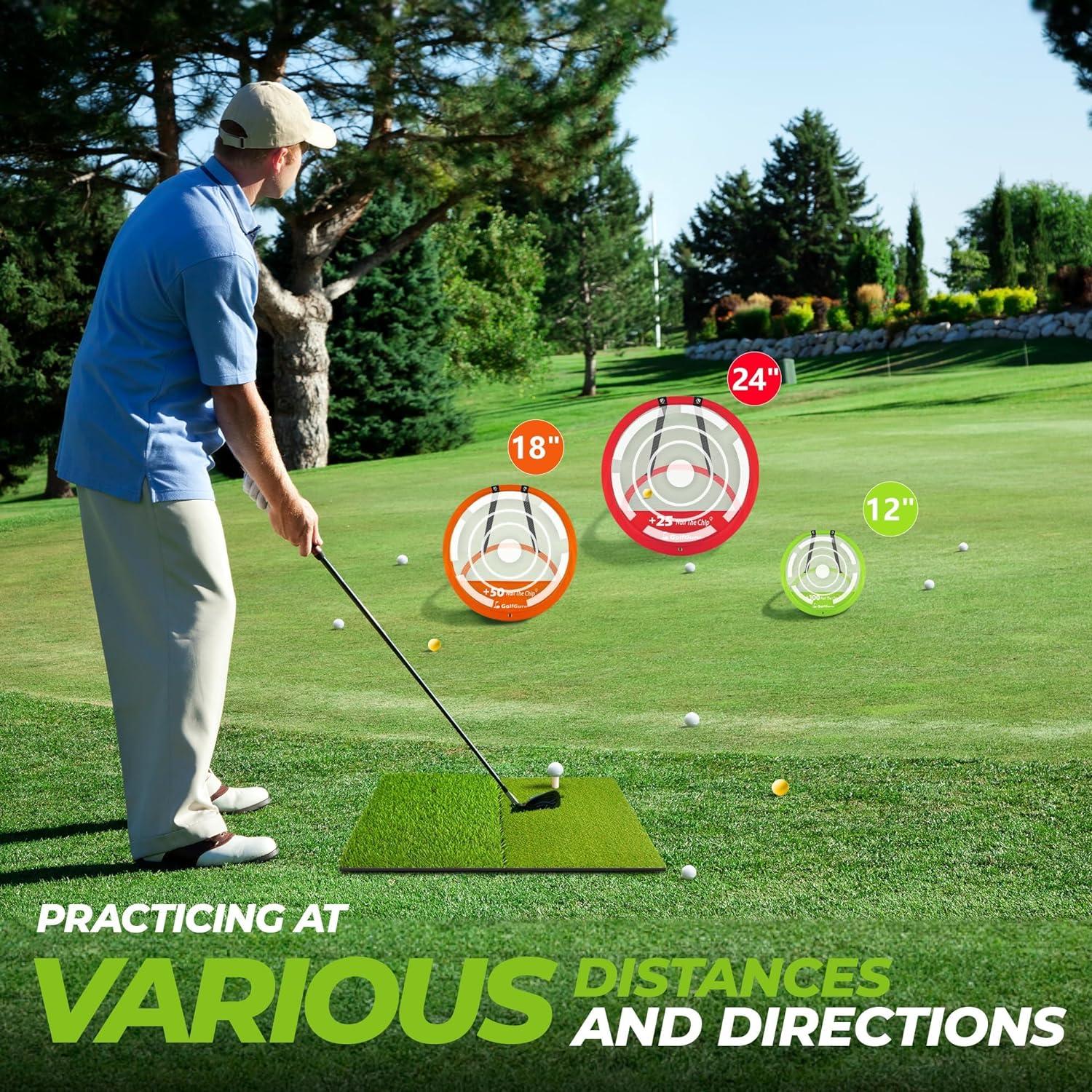 Conjunto Golfguru 3 Redes Chipping y Alfombrilla 12 Pelotas