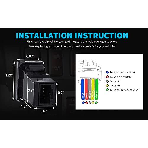 Interruptor de Luz Toyota - Doble Función Azul-Blanco