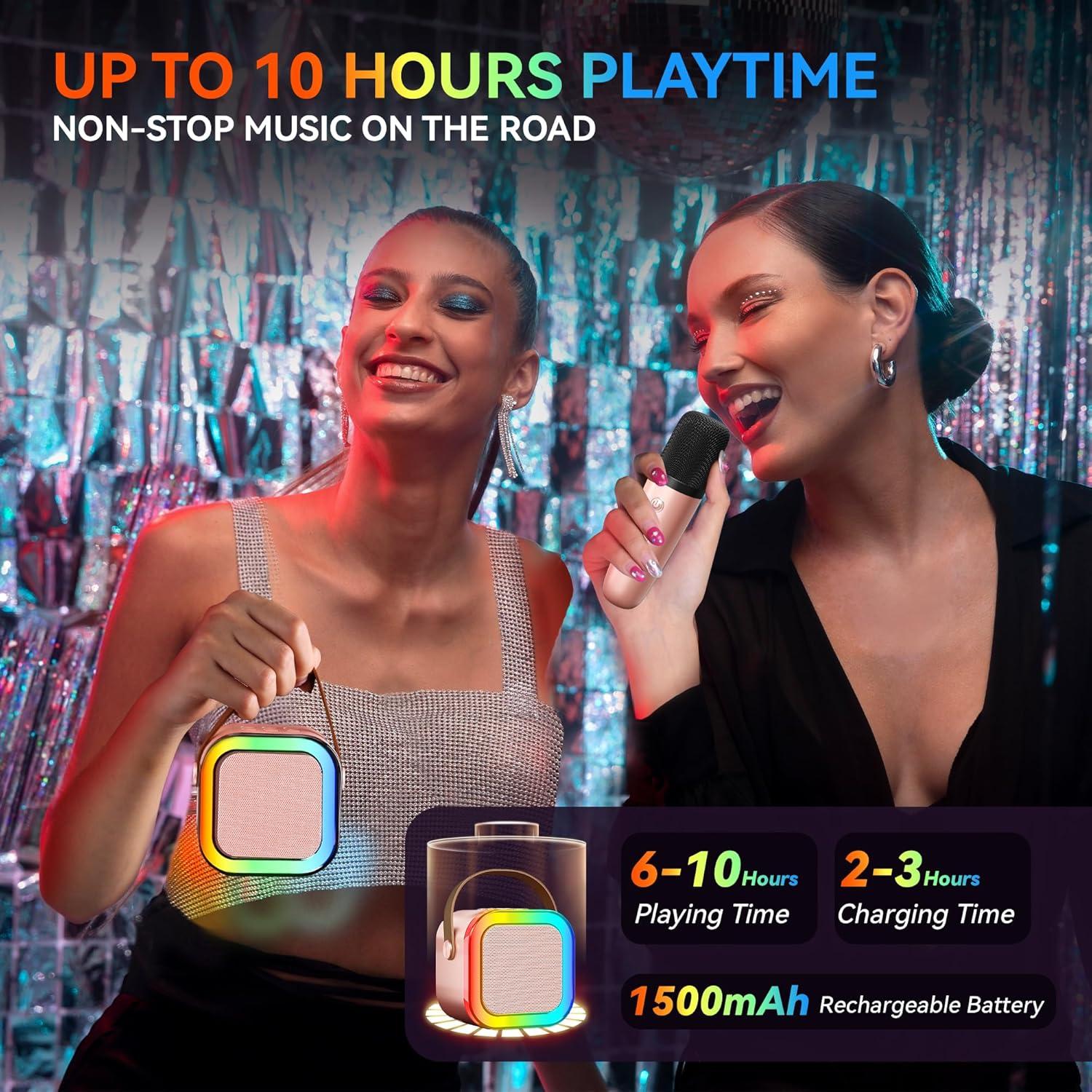 Máquina de Karaoke Peski K-51 Mini Bluetooth Oro Rosa