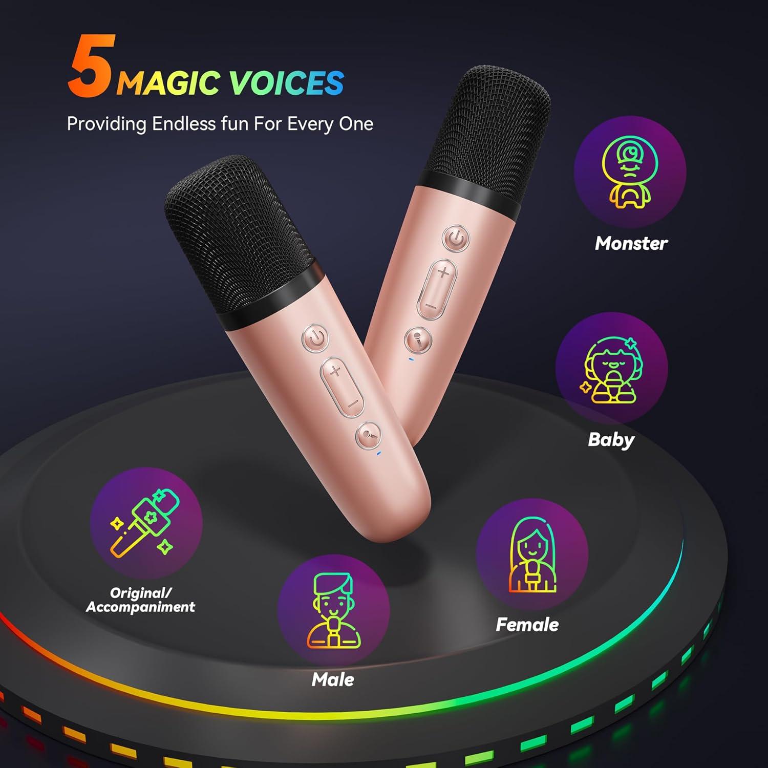Máquina de Karaoke Peski K-51 Mini Bluetooth Oro Rosa