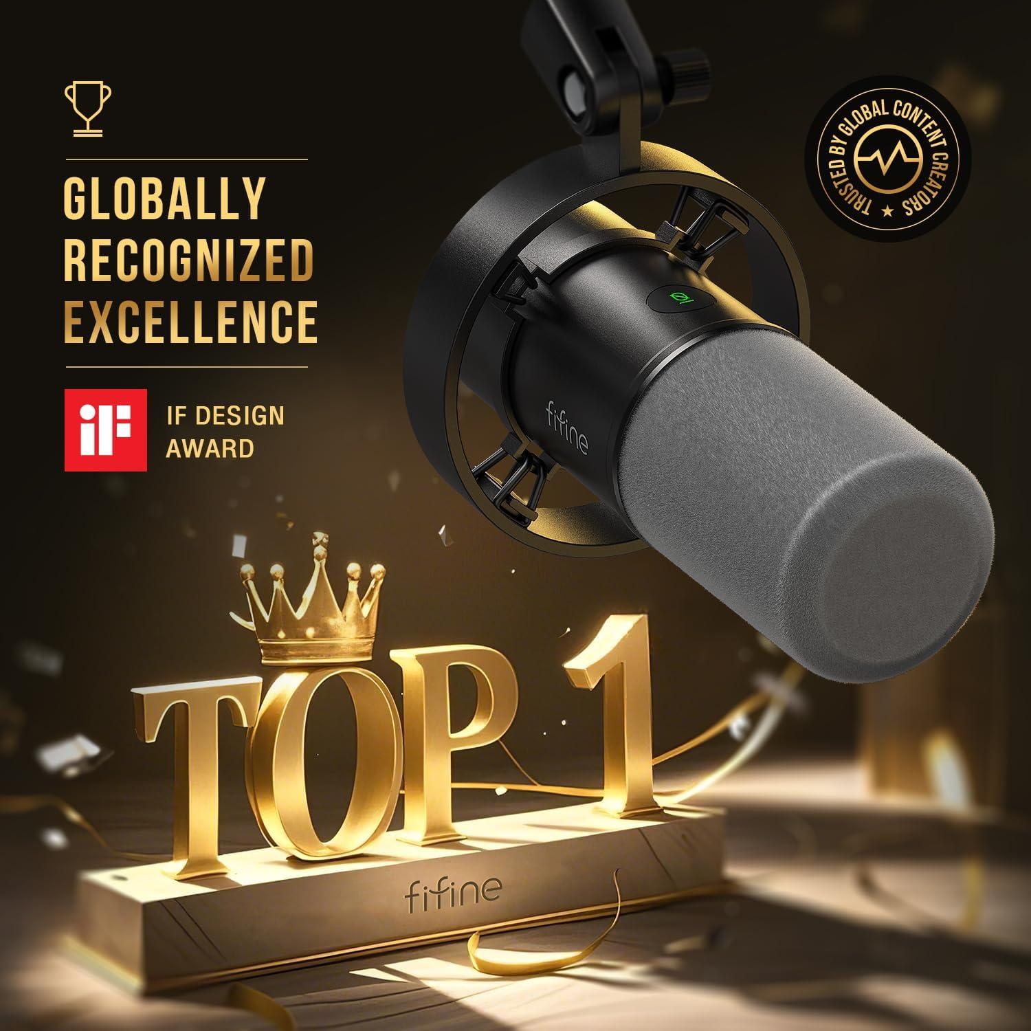 Micrófono Dinámico FIFINE K688 USB/XLR para Podcast