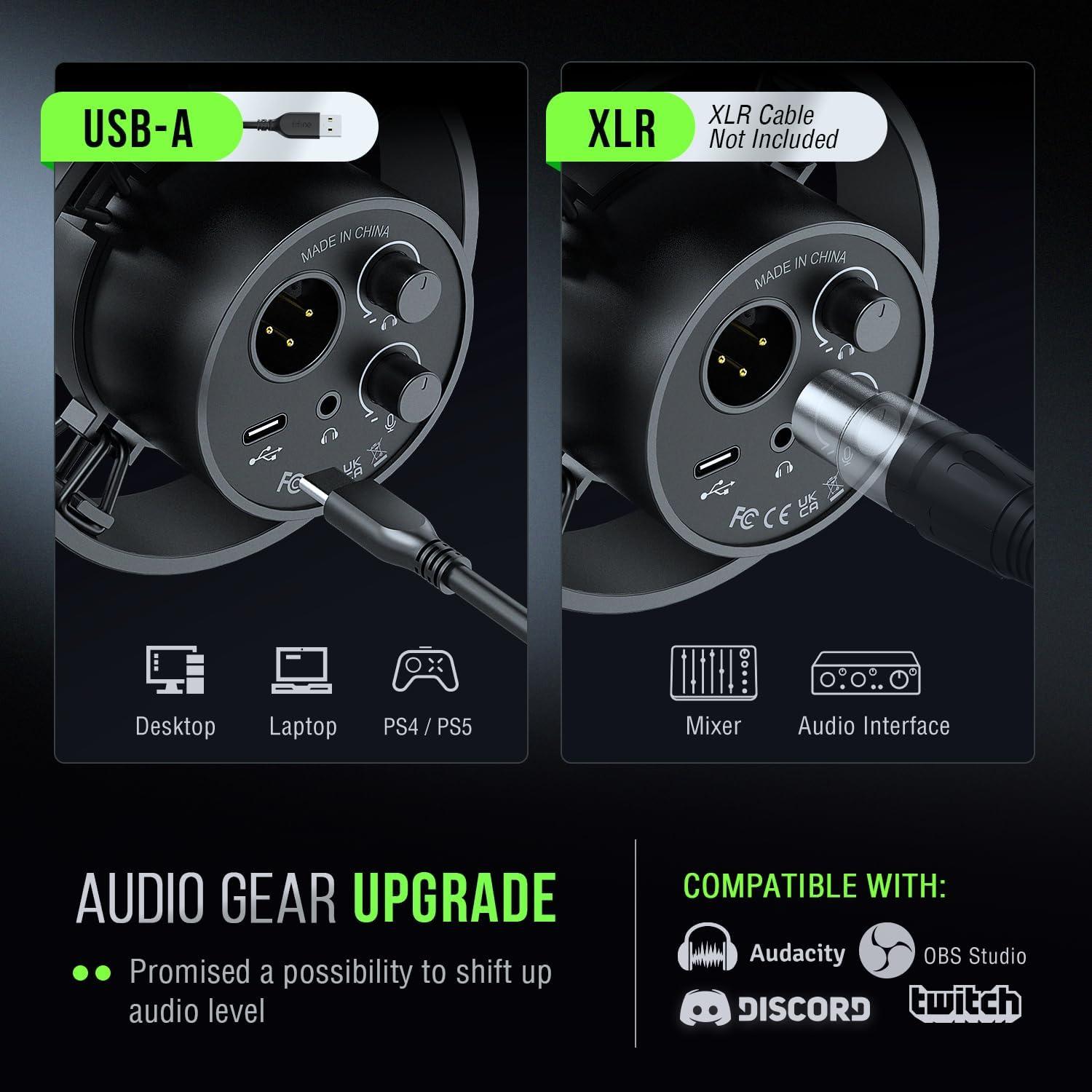 Micrófono Dinámico FIFINE K688 USB/XLR para Podcast