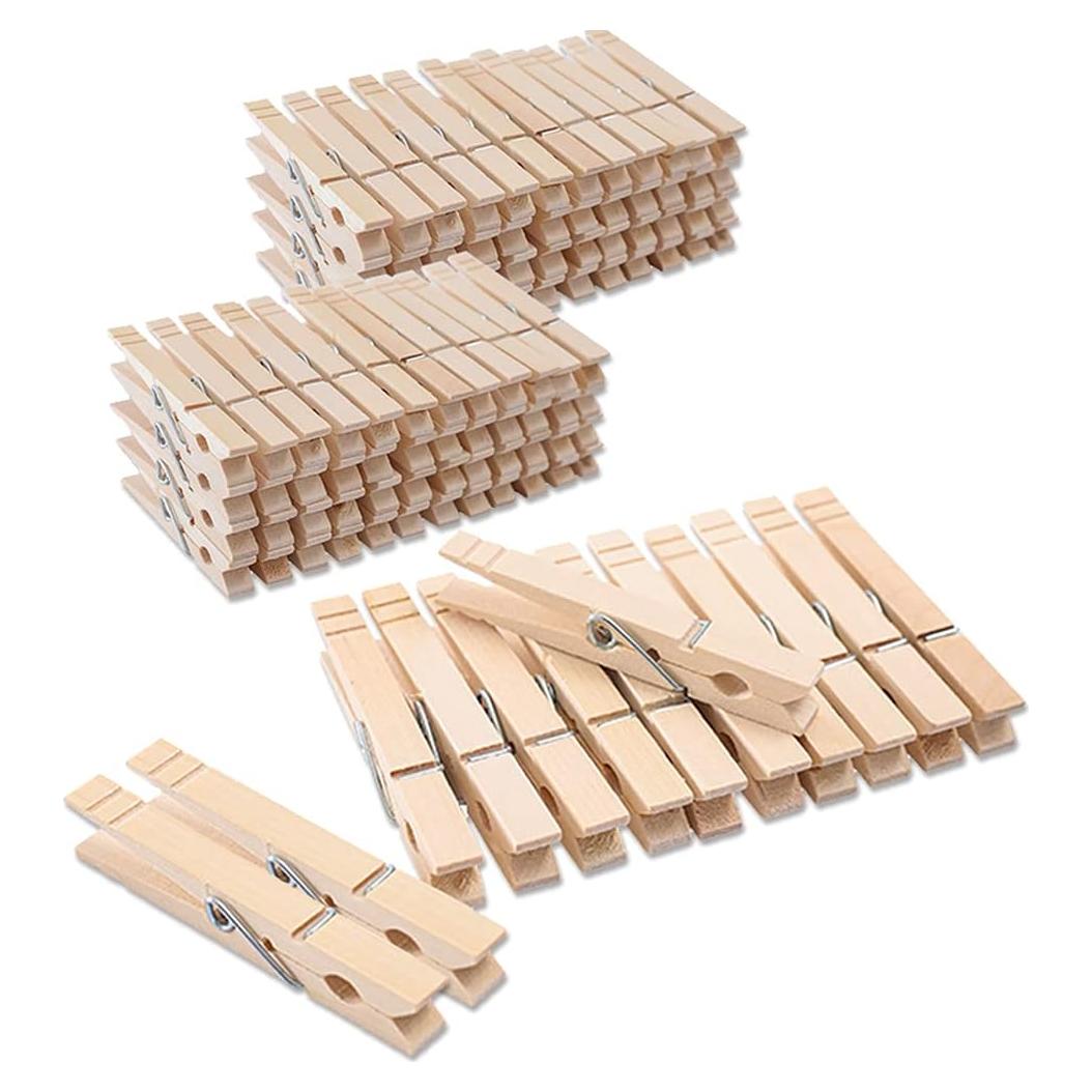 Pinzas de Ropa de Madera Suptilics 100 Pcs 8.9 cm Carga Pesada