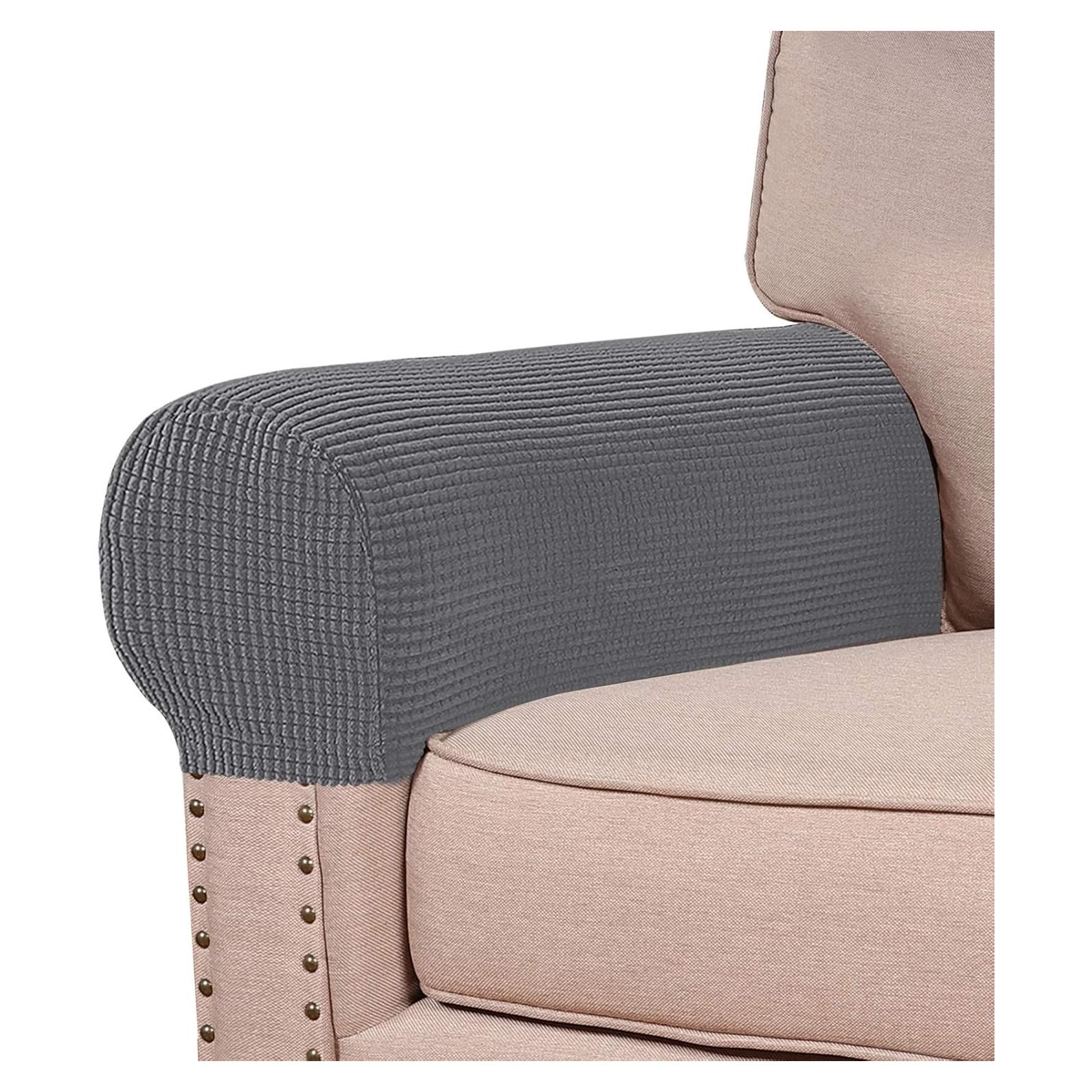 Cubiertas de Reposabrazos Turquoize Elásticas 2 Piezas Gris