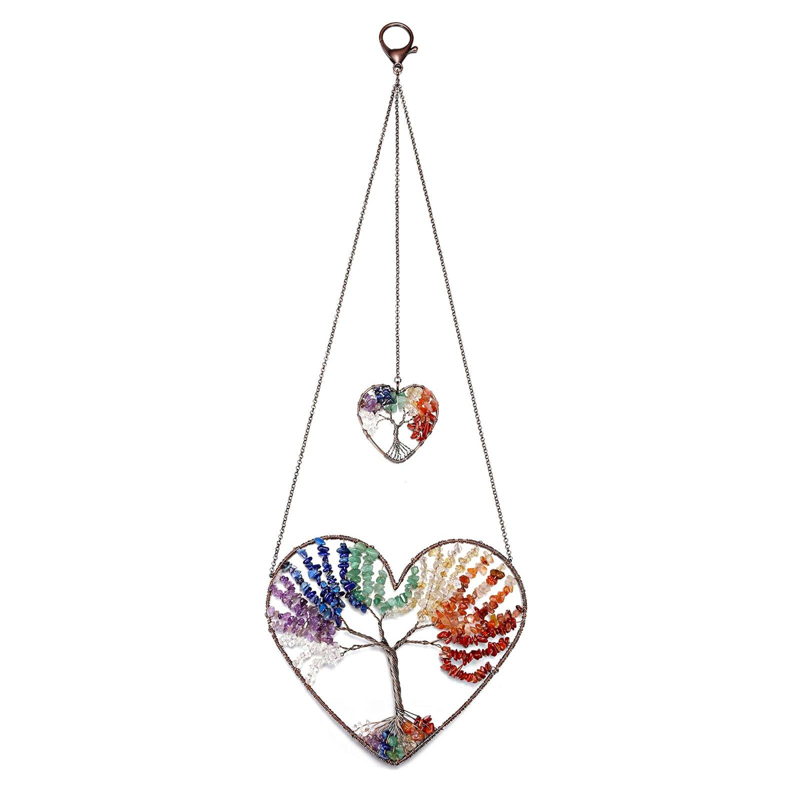 Adorno Colgante JOVIVI Árbol de la Vida 7 Chakra 12.5 cm