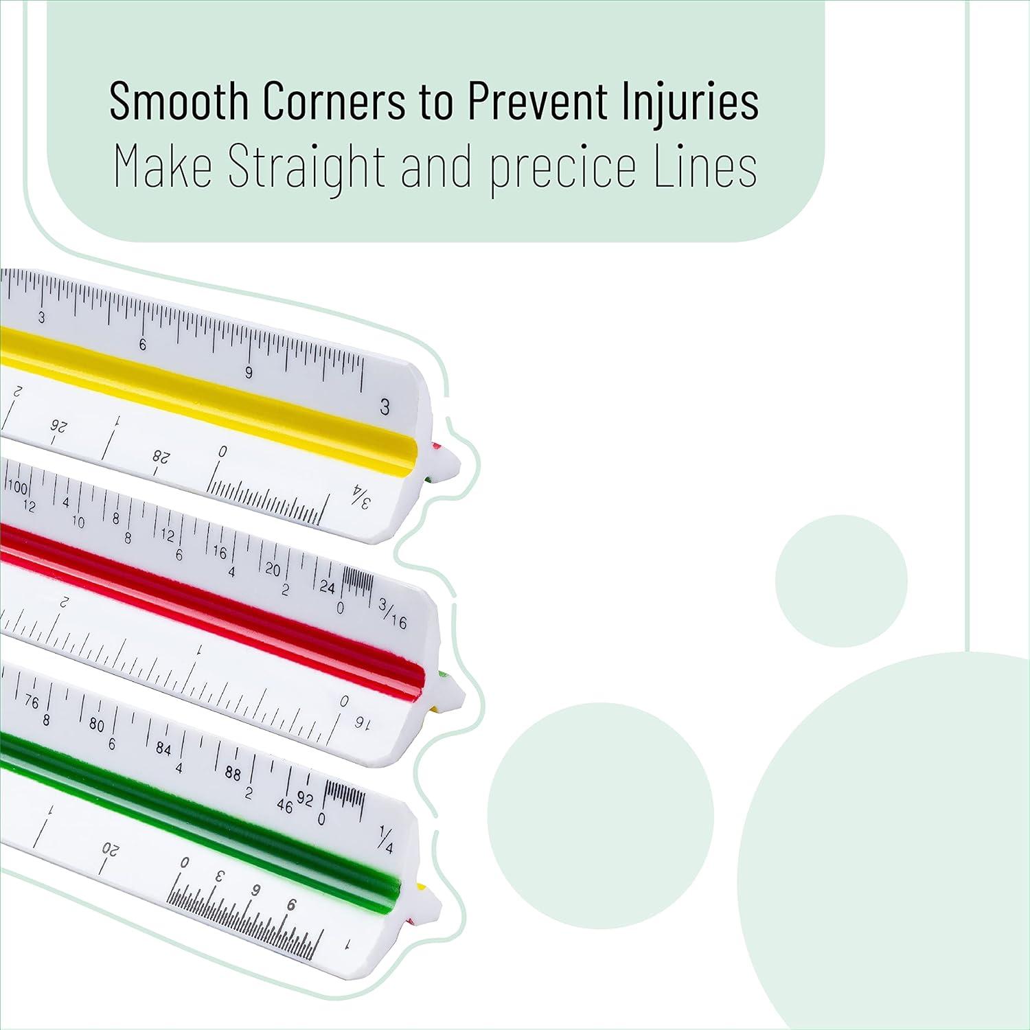 Regla Triangular Arquitectónica Mr. Pen 30.48 cm Plástico