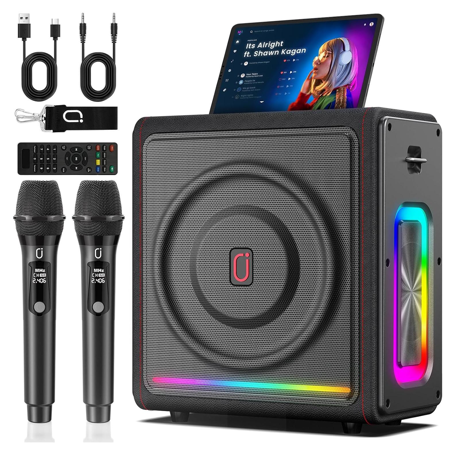 Máquina de Karaoke PPMIC MS78 Bluetooth 5.3 300W 2 Micrófonos