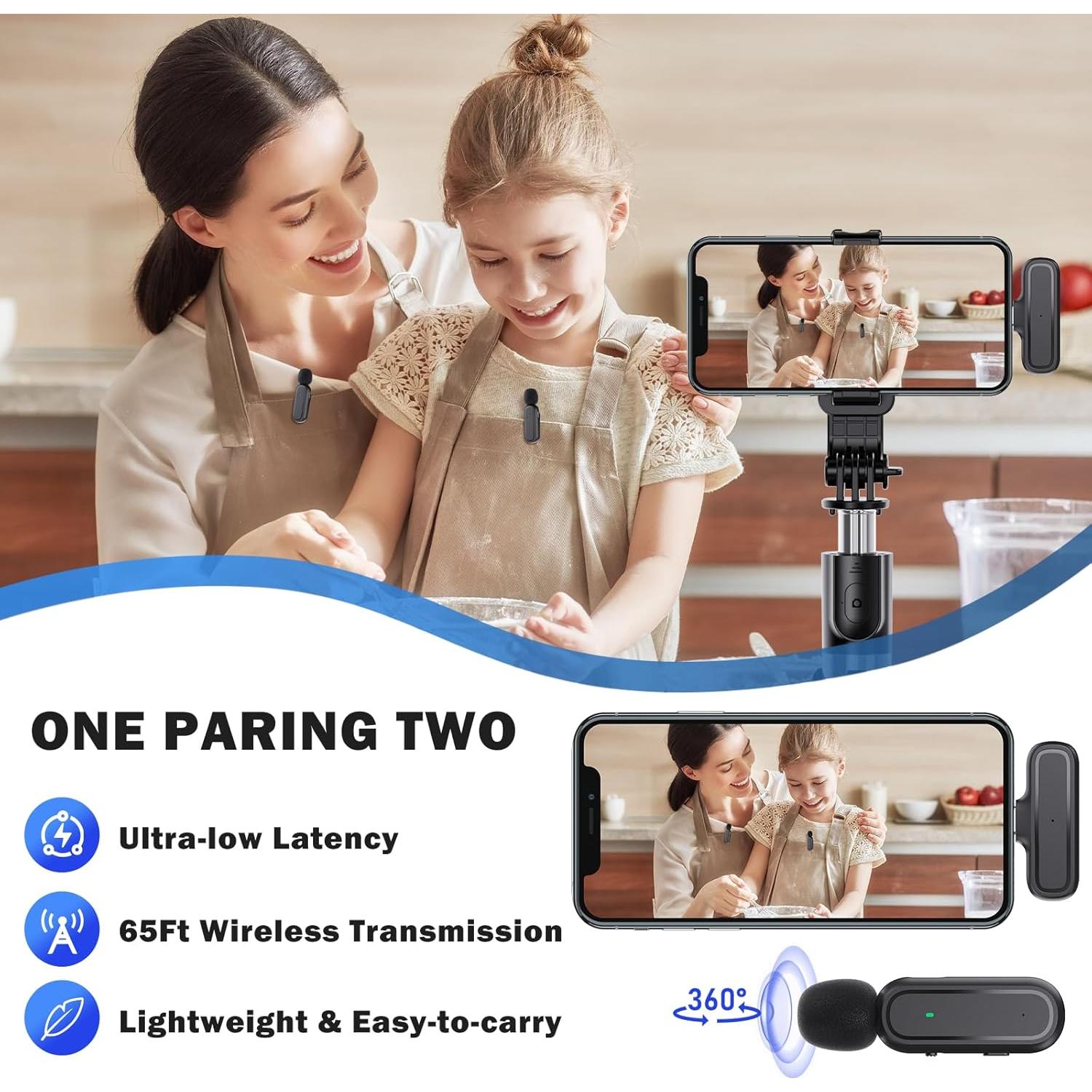 Micrófonos Lavalier Inalámbricos Voijump DT625 - 2 Unidades con Estuche