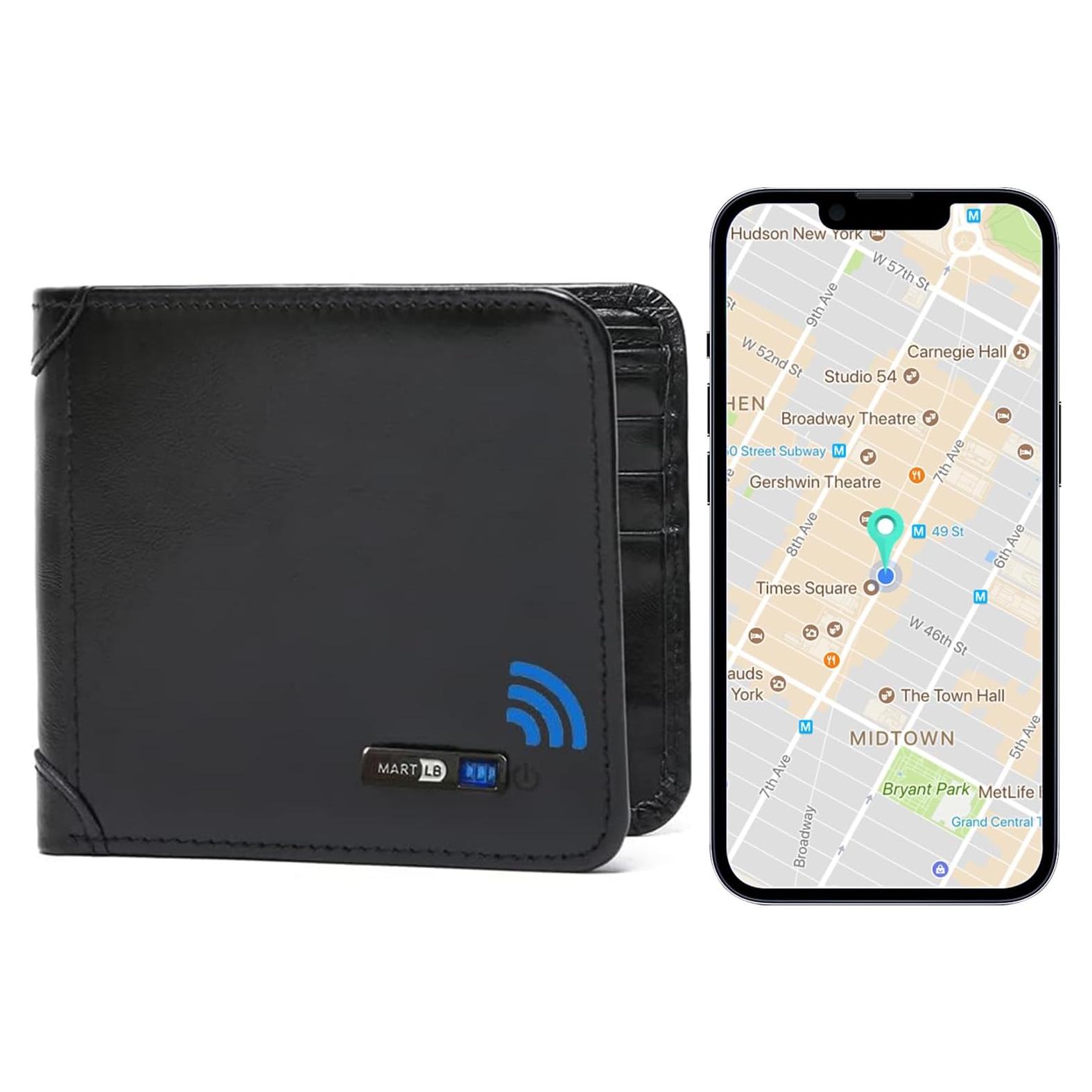 Rastreador de Billetera Bluetooth Donmia Negro con Alerta de Pérdida