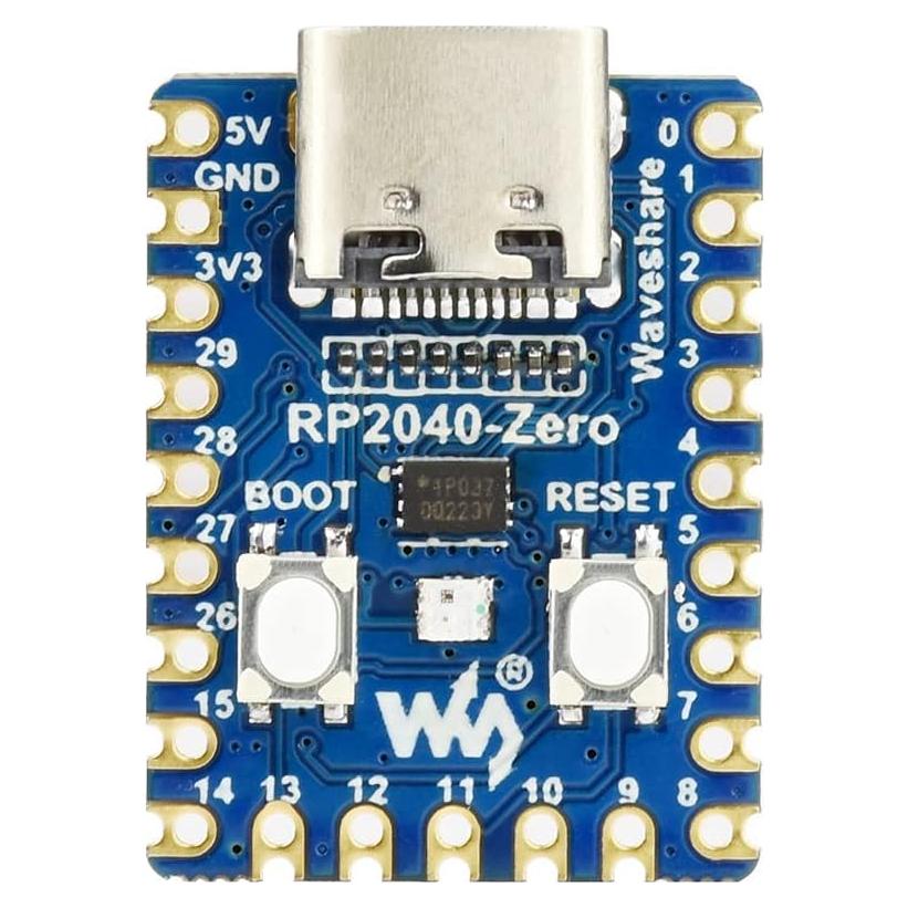 Waveshare RP2040-Zero A Low-Cost High-Performance Pico-Like MCU Board Based On Raspberry Pi Microcontroller RP2040 Castellated Module Suitable for SMD Applications