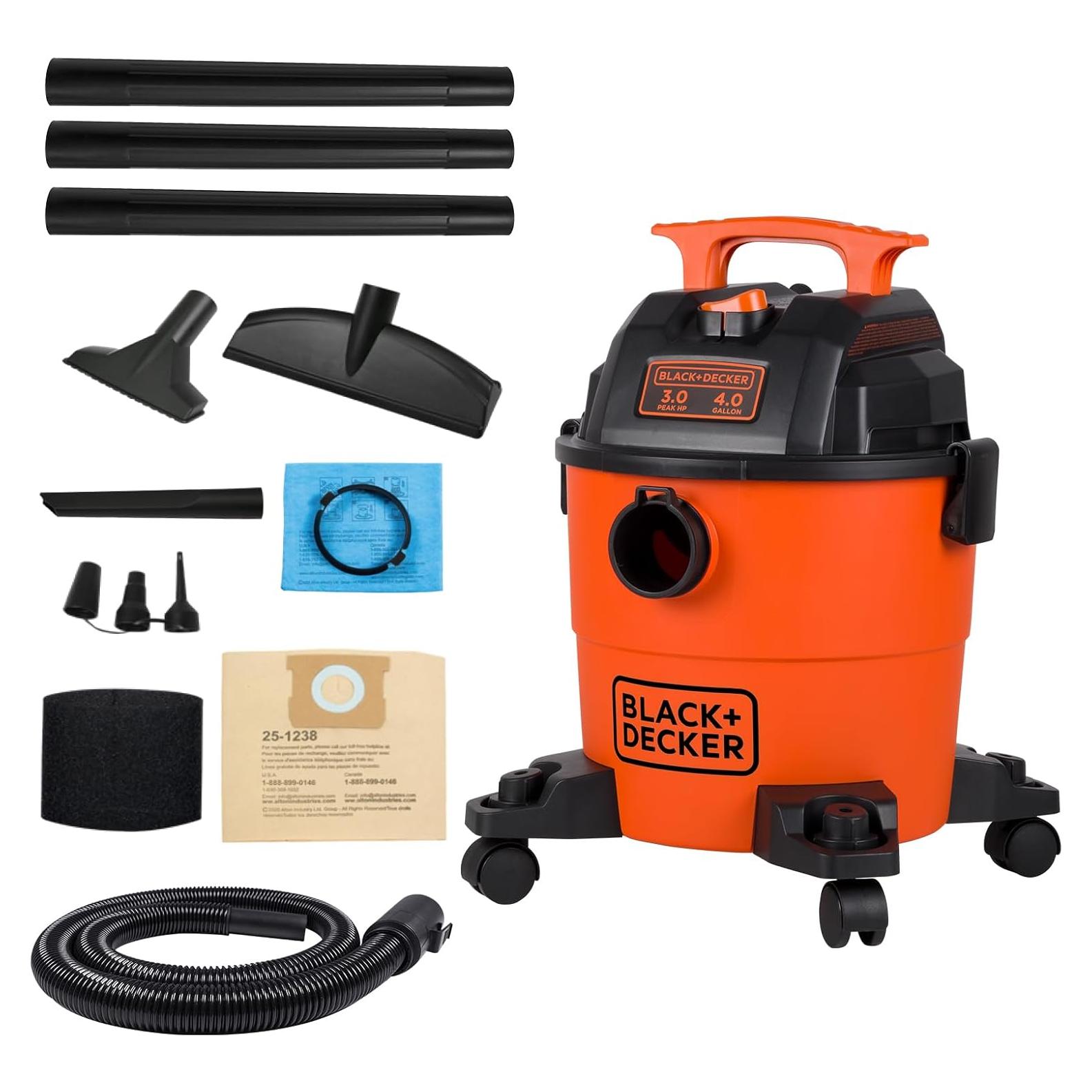 Aspiradora BLACK+DECKER Húmeda y Seca 4 Galones 3 HP