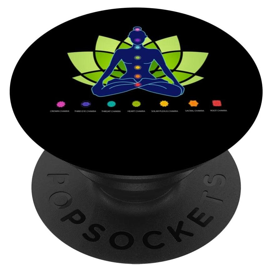 PopSockets Chakra Espiritual Meditación Soporte Negro