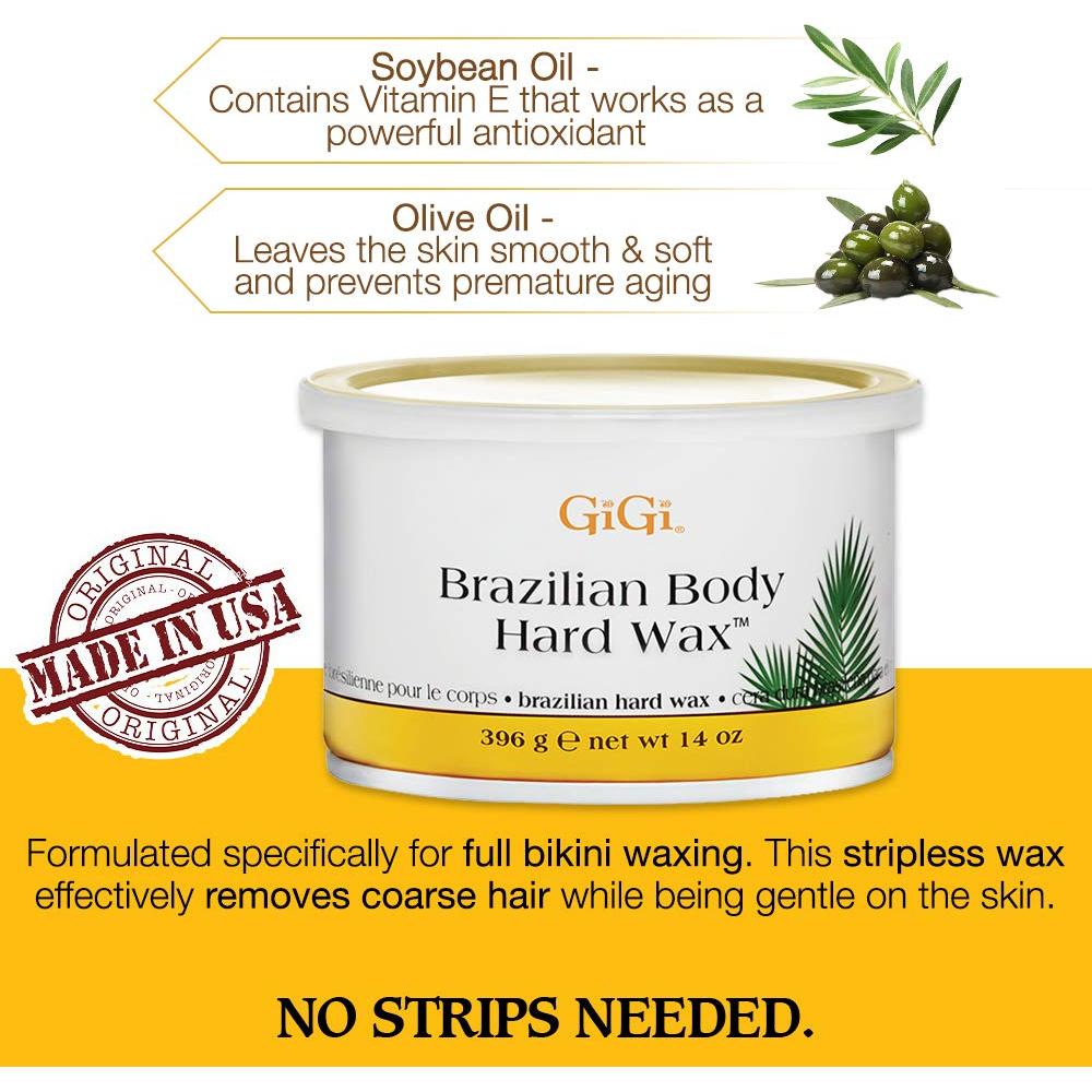 Cera Dura Brasileña GiGi 396 g para Depilación Sin Tiras