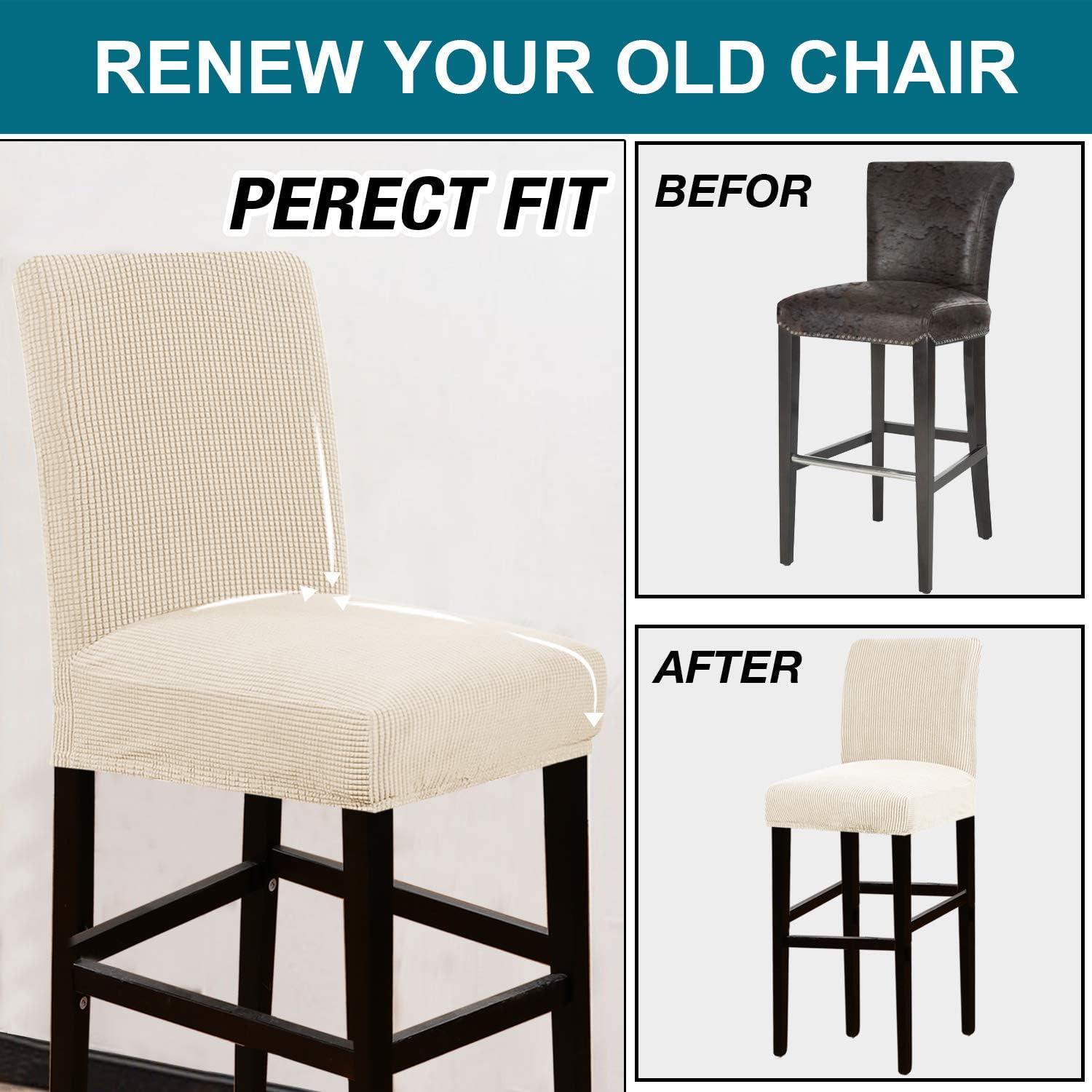 Funda de Taburete de Bar Turquoize Juego de 4 Natural