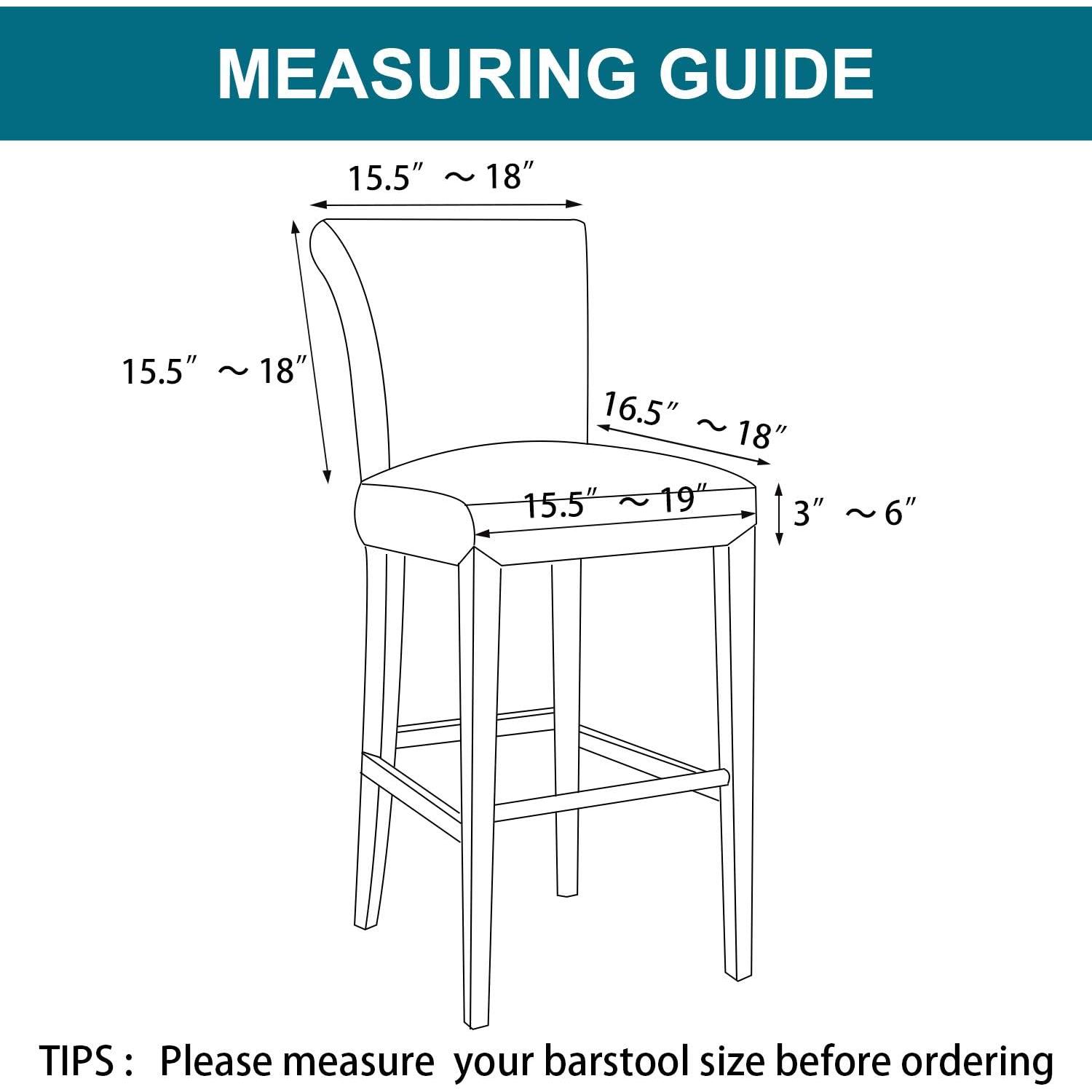 Funda de Taburete de Bar Turquoize Juego de 4 Natural