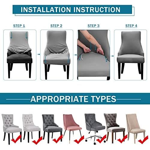 Funda de Silla Liykimt 2 Unidades Gris Claro Moderna