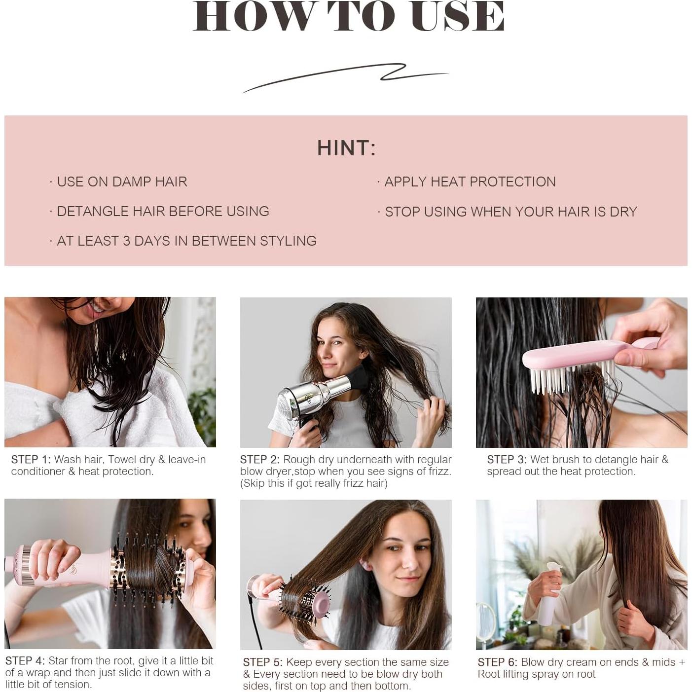 Cepillo Secador de Cabello HAIR TRENDS Doble Voltaje 2" Rosa