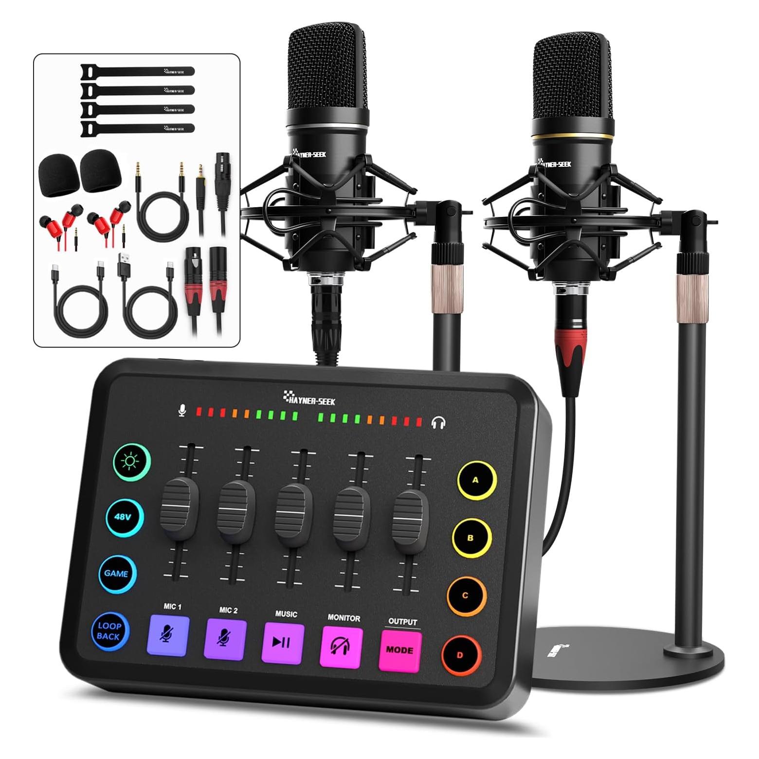 Paquete de Podcast para 2 - Interfaz de Audio y Micrófonos