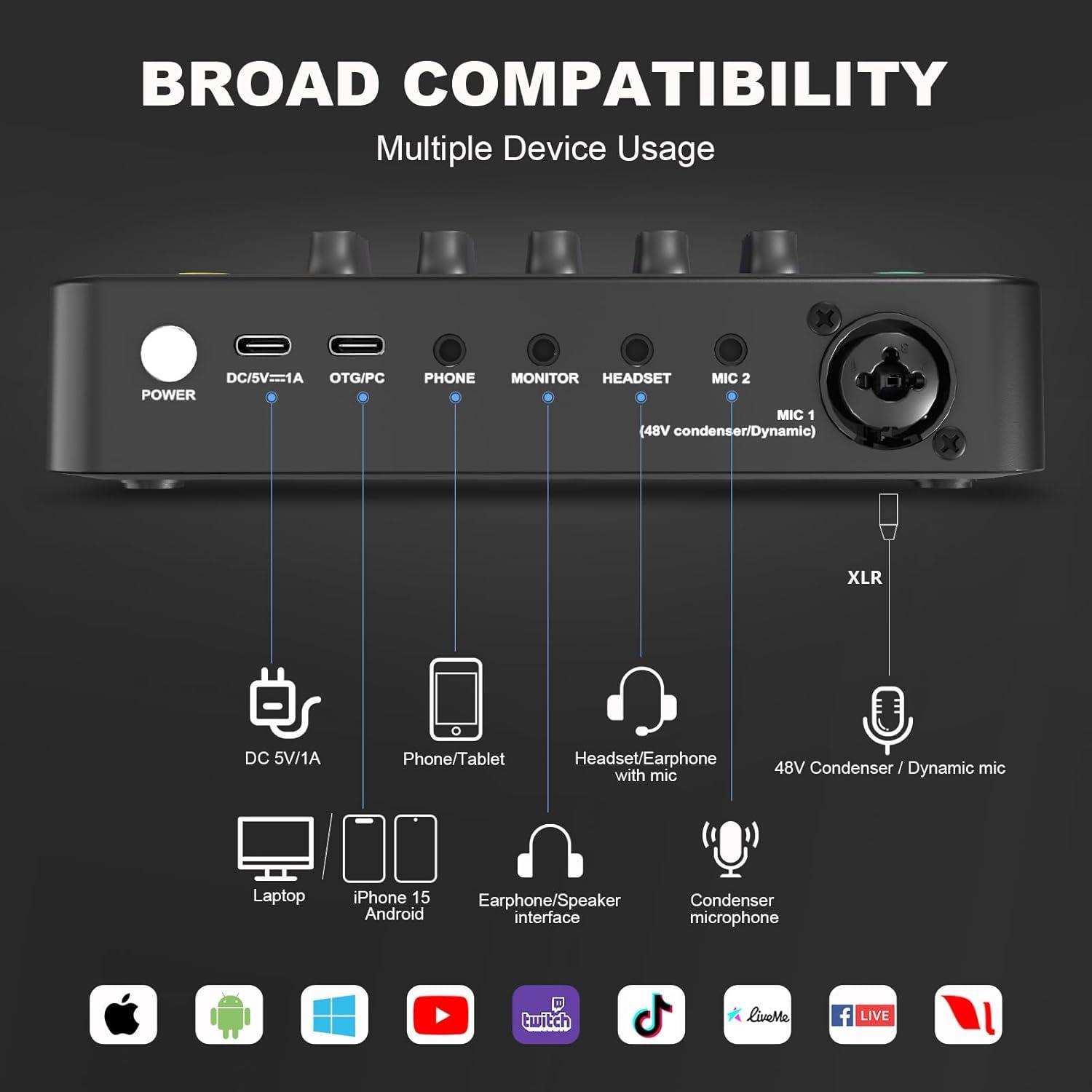 Paquete de Podcast para 2 - Interfaz de Audio y Micrófonos