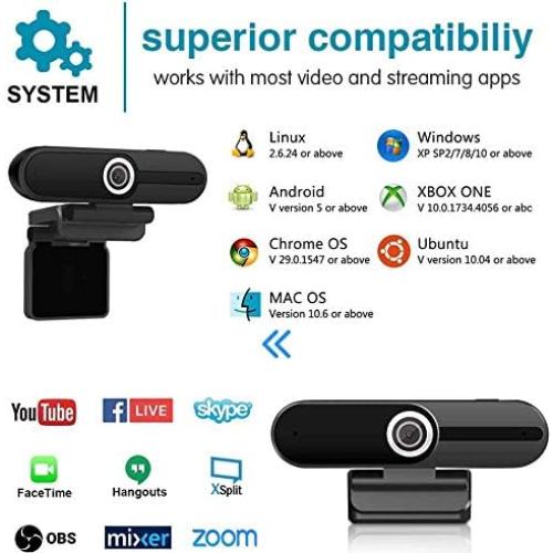 Cámara Web 4K ZIQIAN W8A 1080P con Micrófono y Trípode