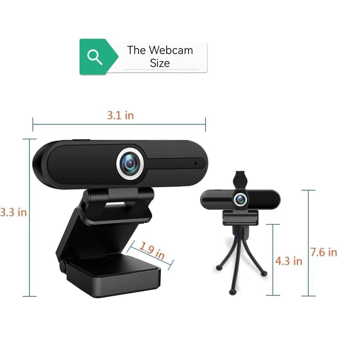 Cámara Web 4K ZIQIAN W8A 1080P con Micrófono y Trípode