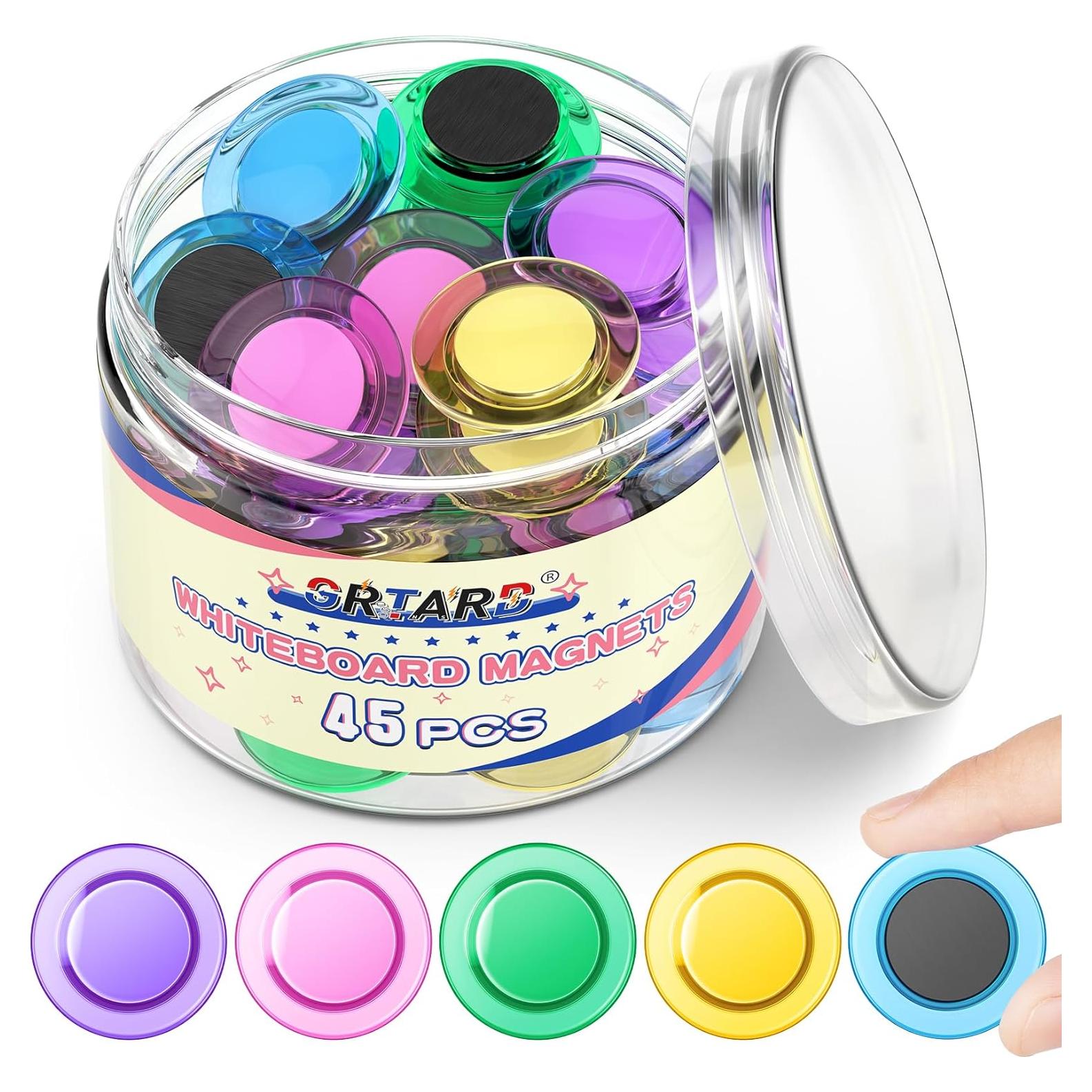 Imanes Redondos Grtard 45 Pcs Coloridos 30 mm para Oficina
