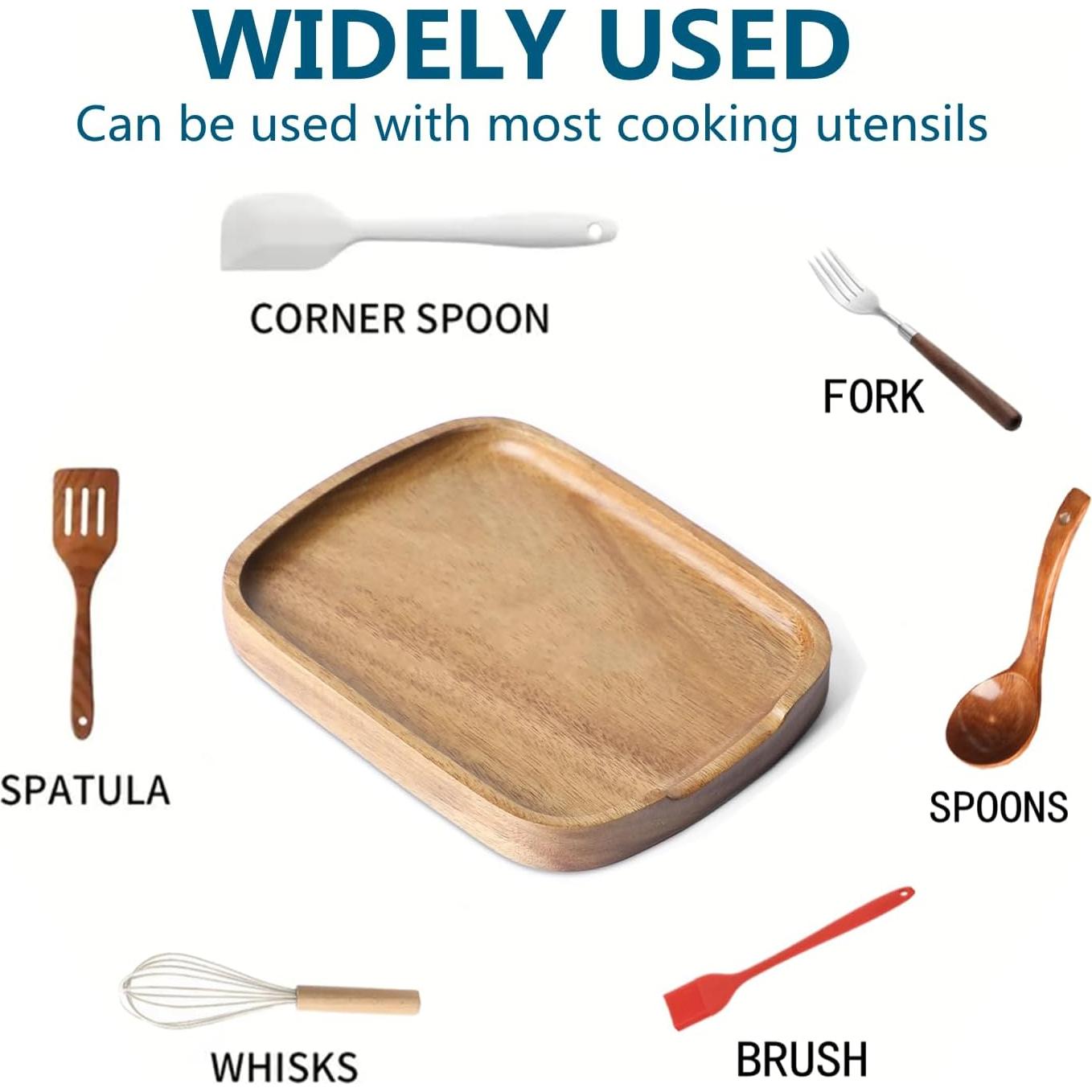 Soporte para Cuchara de Madera de Acacia LBEMEY - Antideslizante