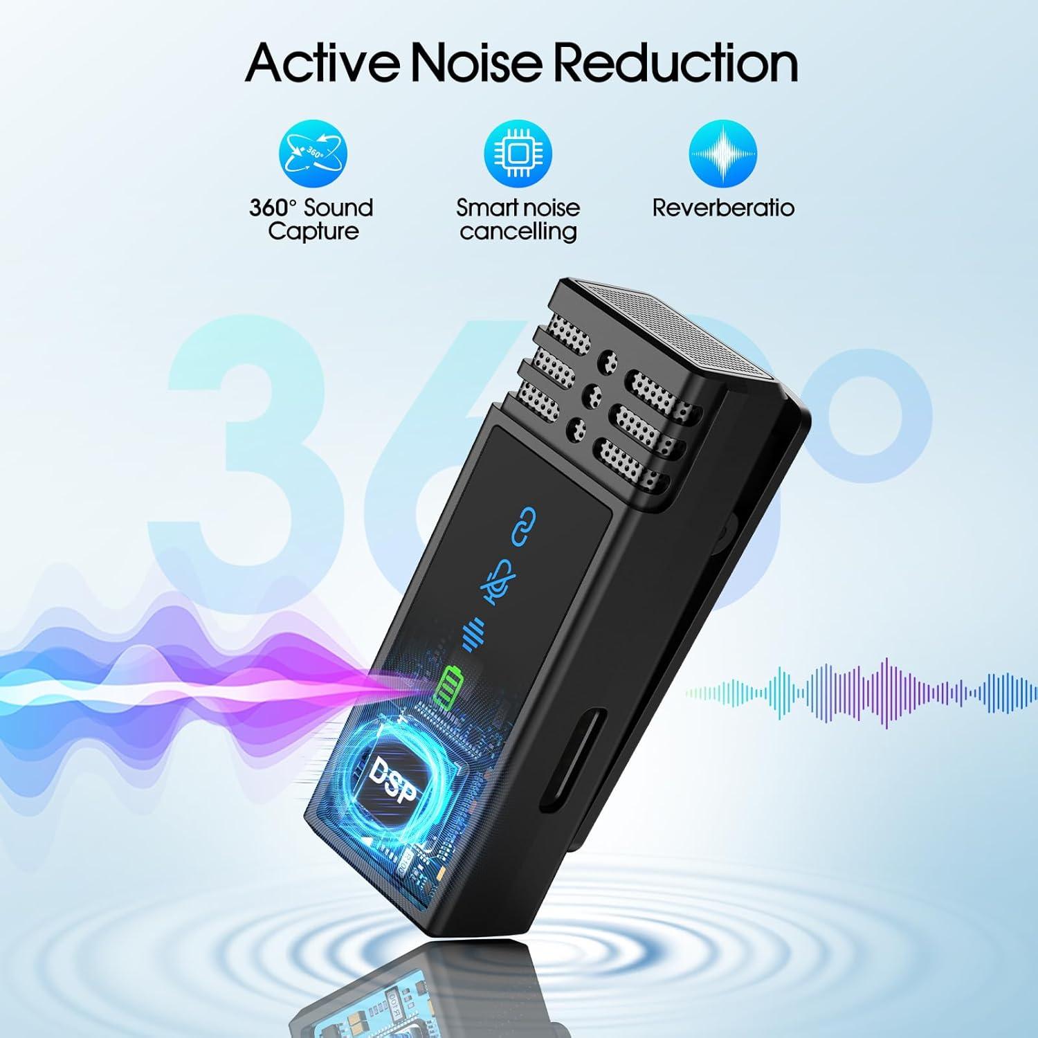 Paquete de 2 Micrófonos Lavalier Inalámbricos J68 con Estuche