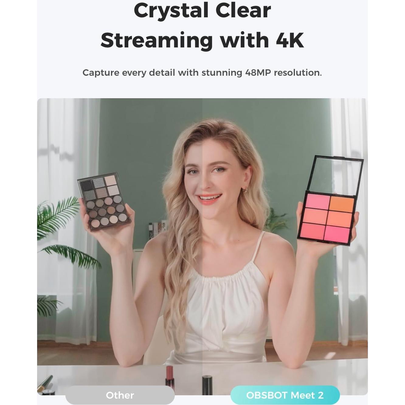 Cámara Web OBSBOT Meet 2 4K con Enfoque AI y HDR