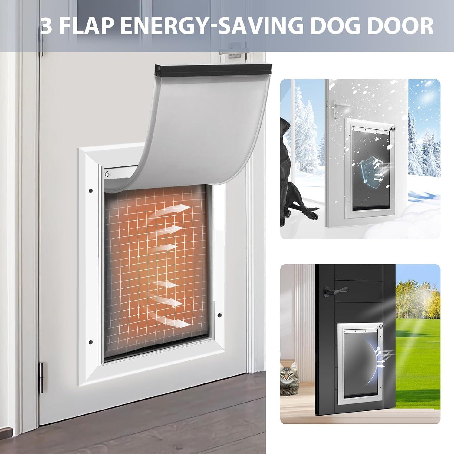 Puerta para Perros Petoasis Aluminio XL Aislada Blanca