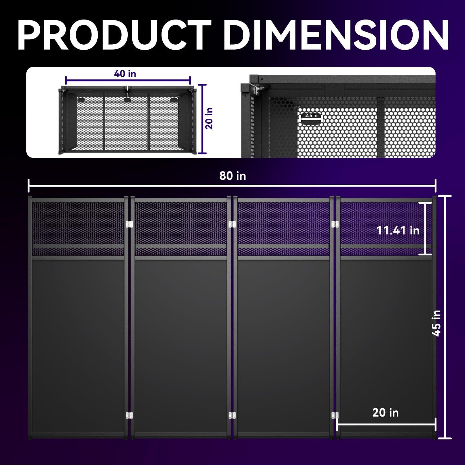 Mesa de DJ portátil Plegable con Tela Blanca y Negra