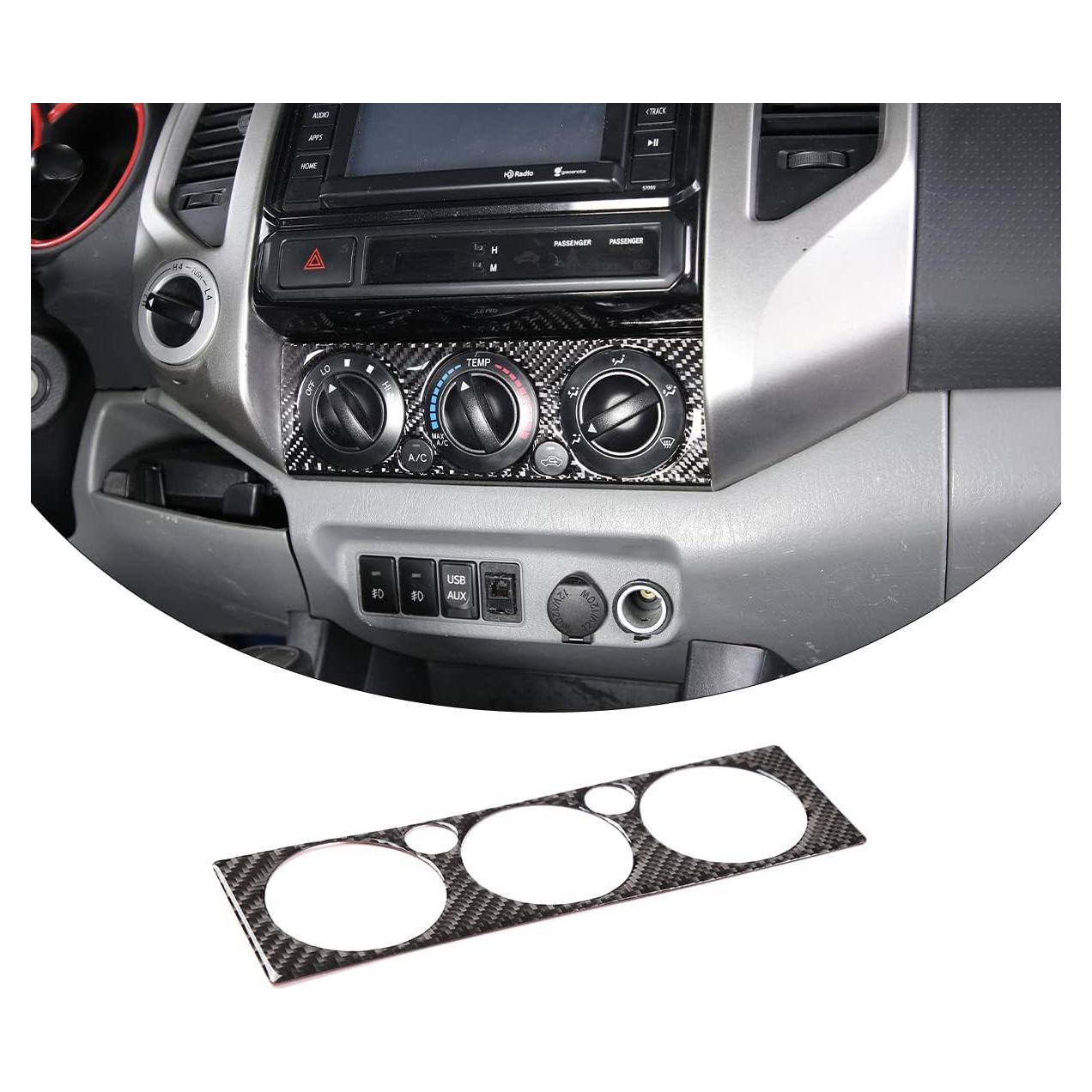 Panel de Trim de Aire Acondicionado TongSheng para Toyota Tacoma 2006-2015 - Fibra de Carbono Negra