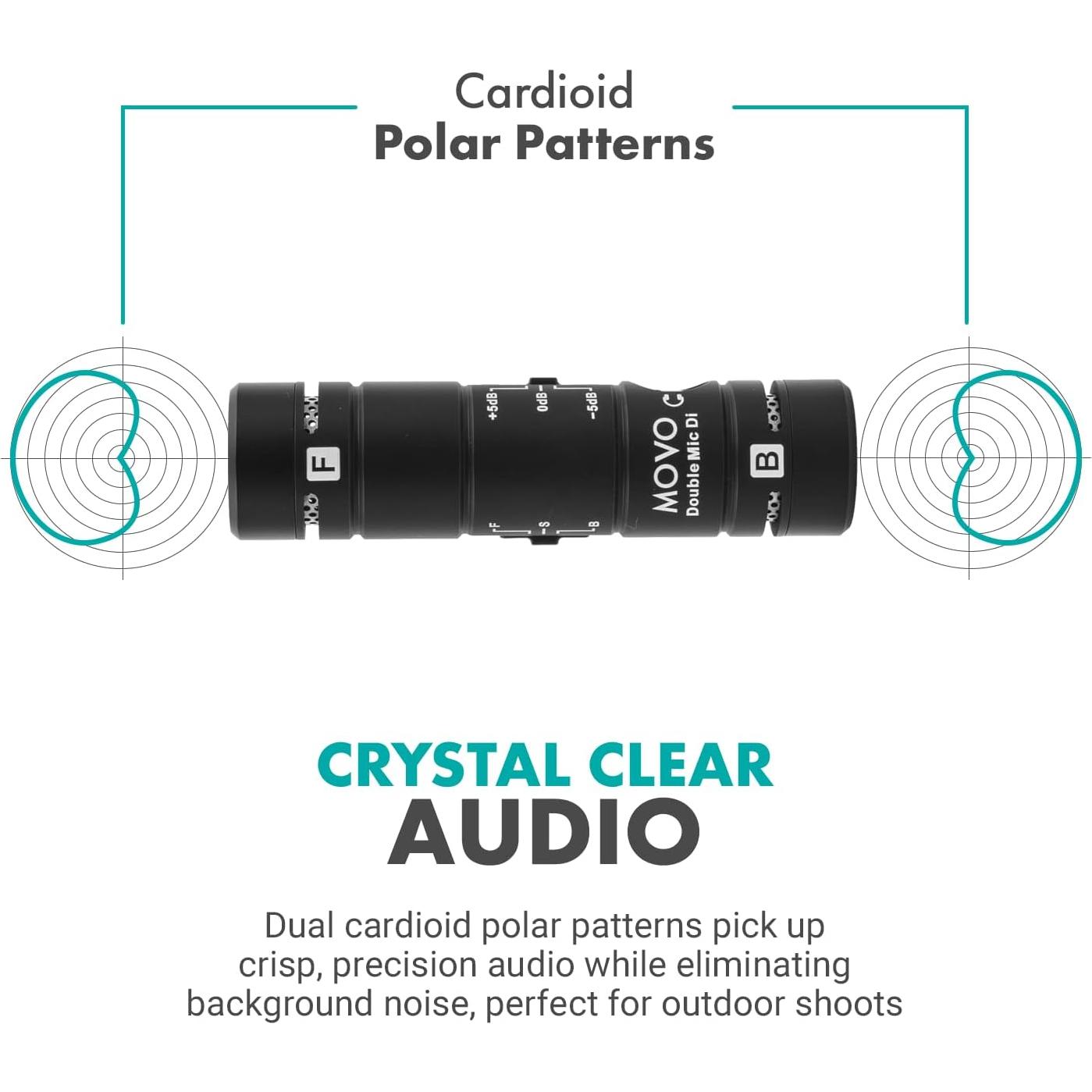 Micrófono Movo DoubleMic-DI Doble Cápsula para iPhone