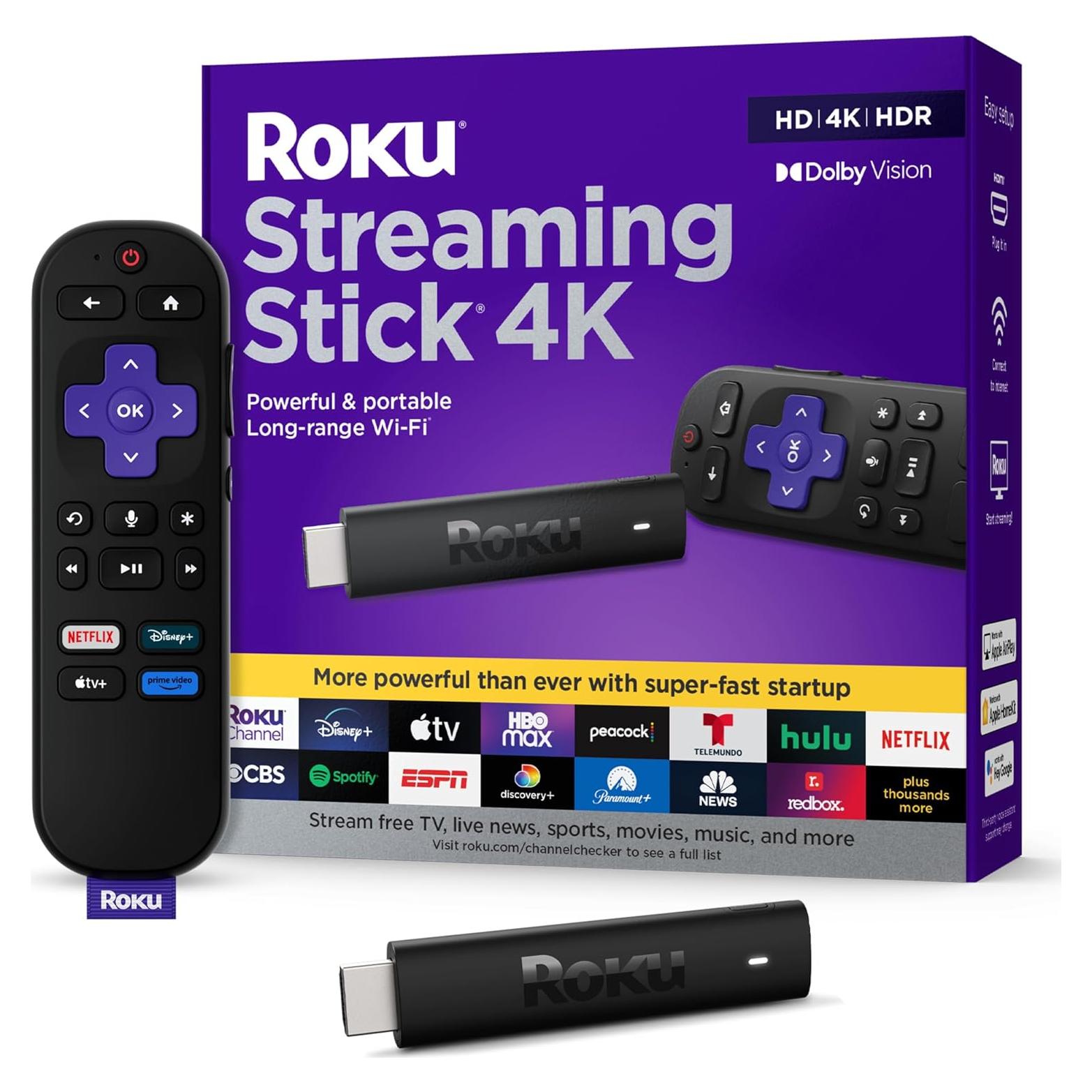 Roku Streaming Stick 4K - Dispositivo de Streaming con Dolby Vision