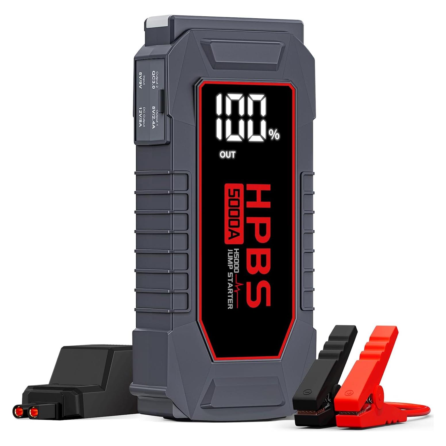 Arrancador de Coche HPBS H5000 5000A 12V Pantalla LCD