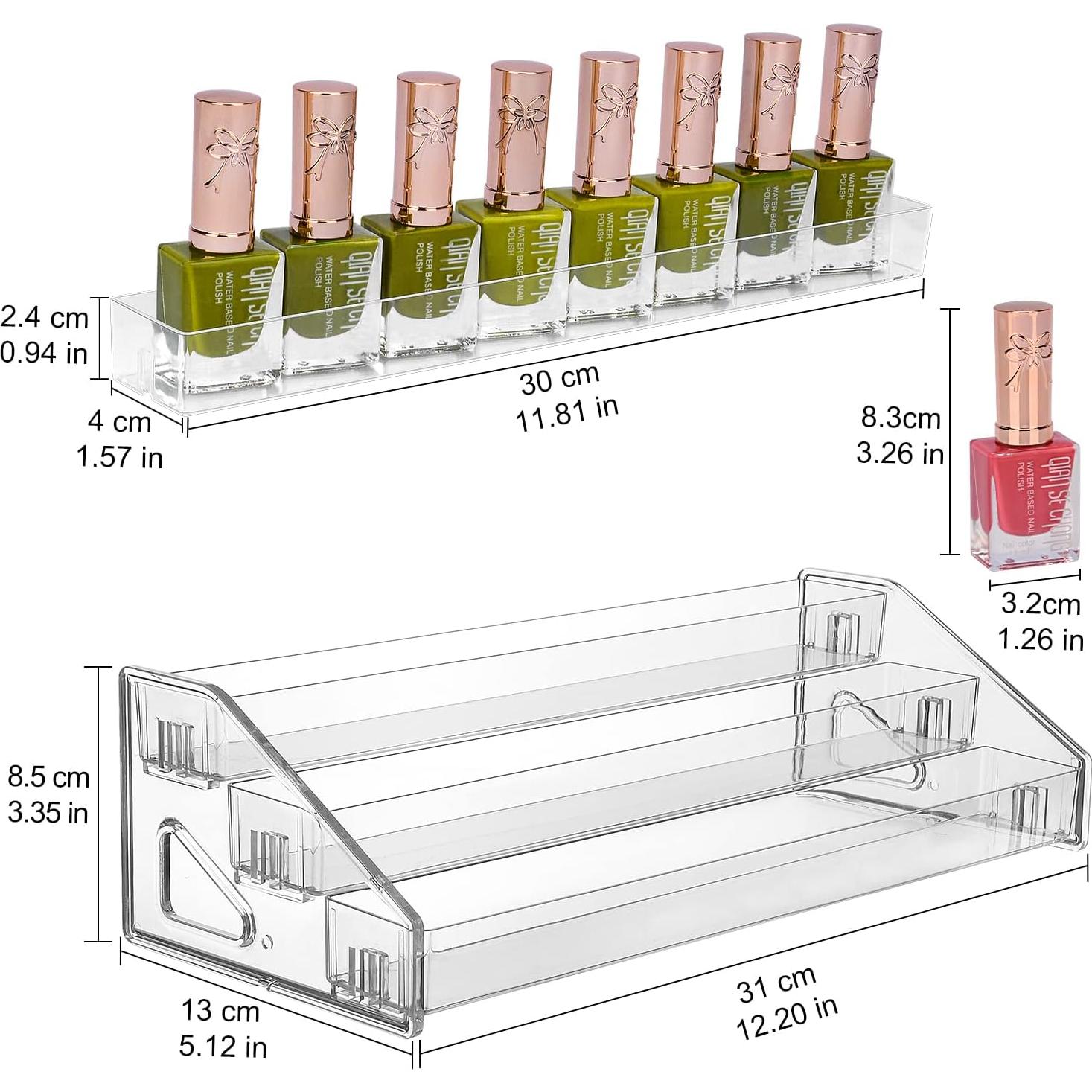 Organizador de Esmaltes JessLab Acrílico 3 Niveles Transparente
