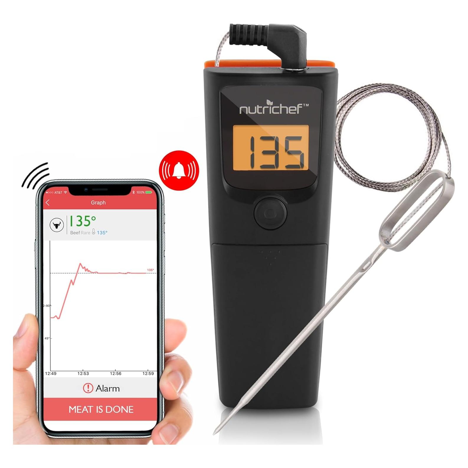 Termómetro Digital Inalámbrico NutriChef Bluetooth para Carne