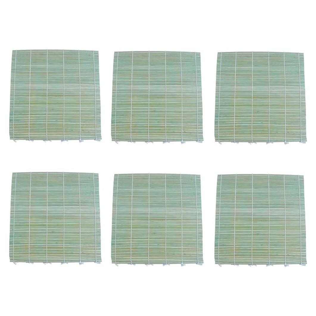 Juego de 6 Esteras de Sushi de Bambú JapanBargain 24.1 cm