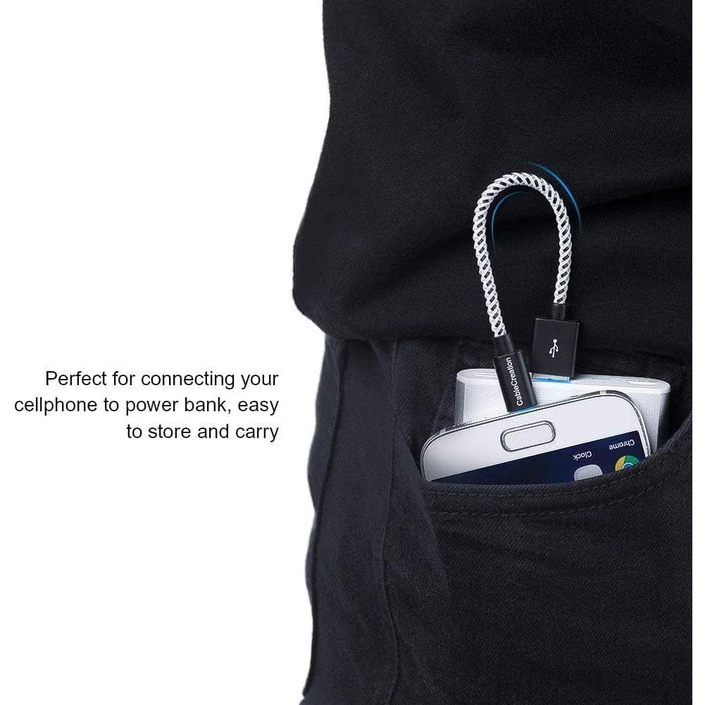 Cable Micro USB Corto 0.15 m CableCreation Carga Rápida