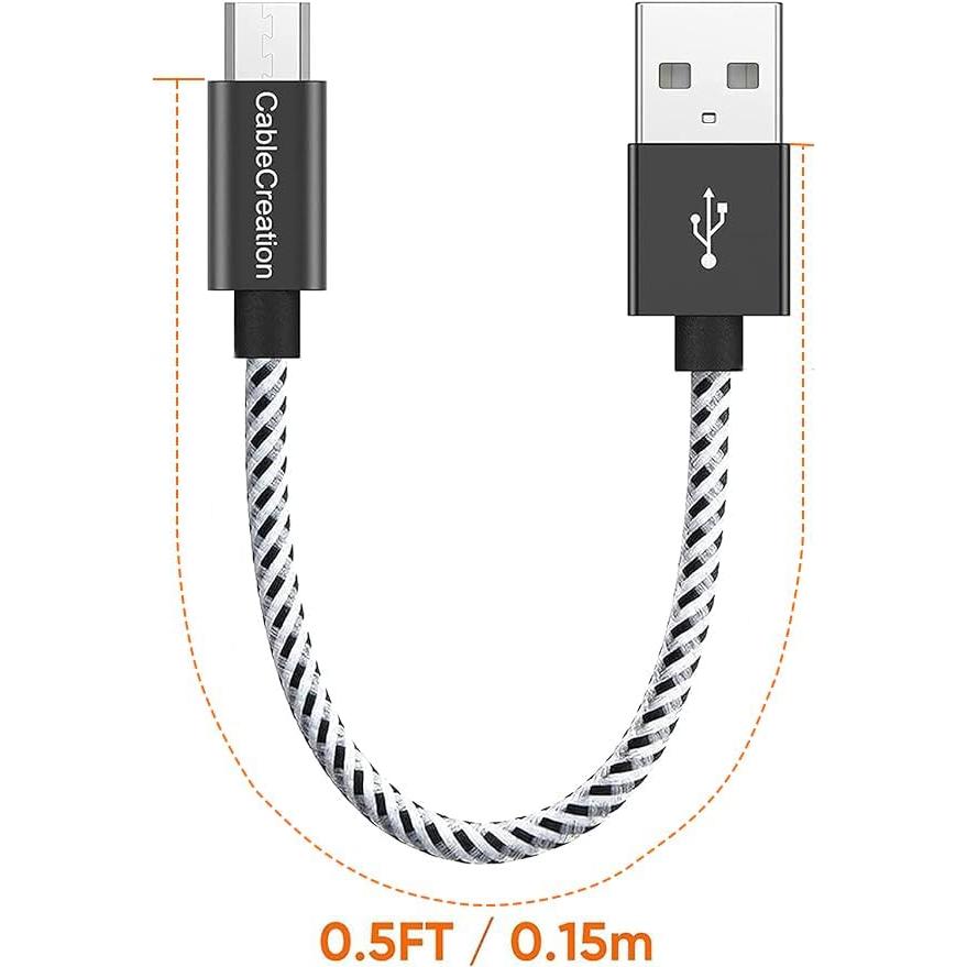 Cable Micro USB Corto 0.15 m CableCreation Carga Rápida