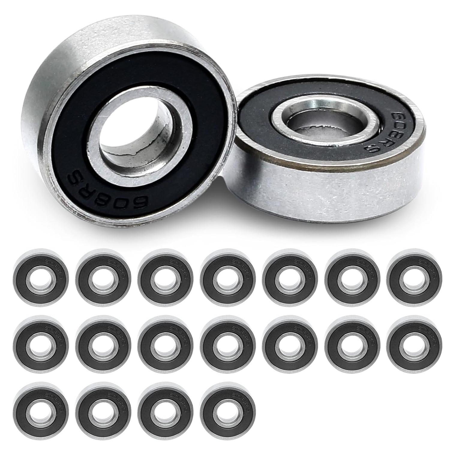 Rodamientos de Bolas 608RS Moicstiy 20 Pcs Acero Carbono 8x22x7mm