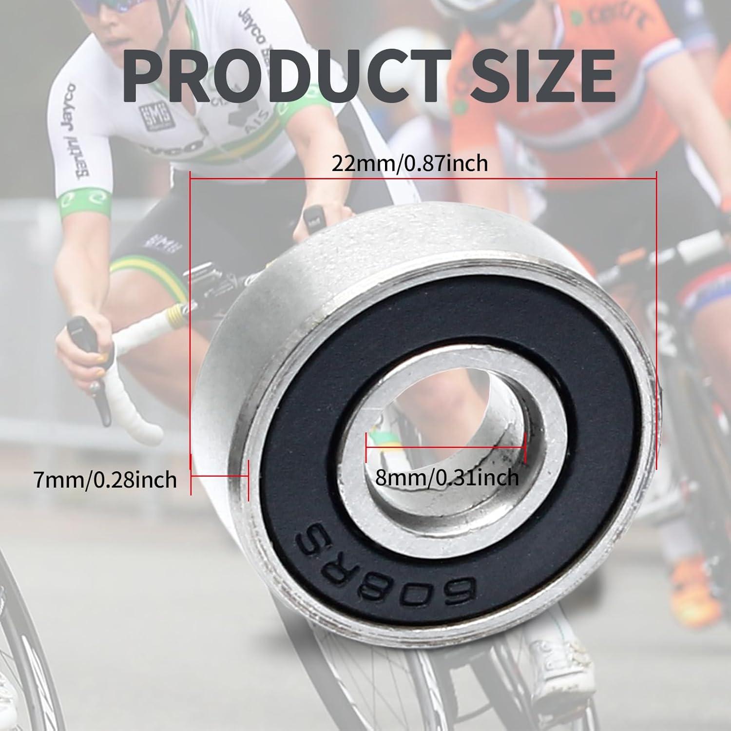 Rodamientos de Bolas 608RS Moicstiy 20 Pcs Acero Carbono 8x22x7mm