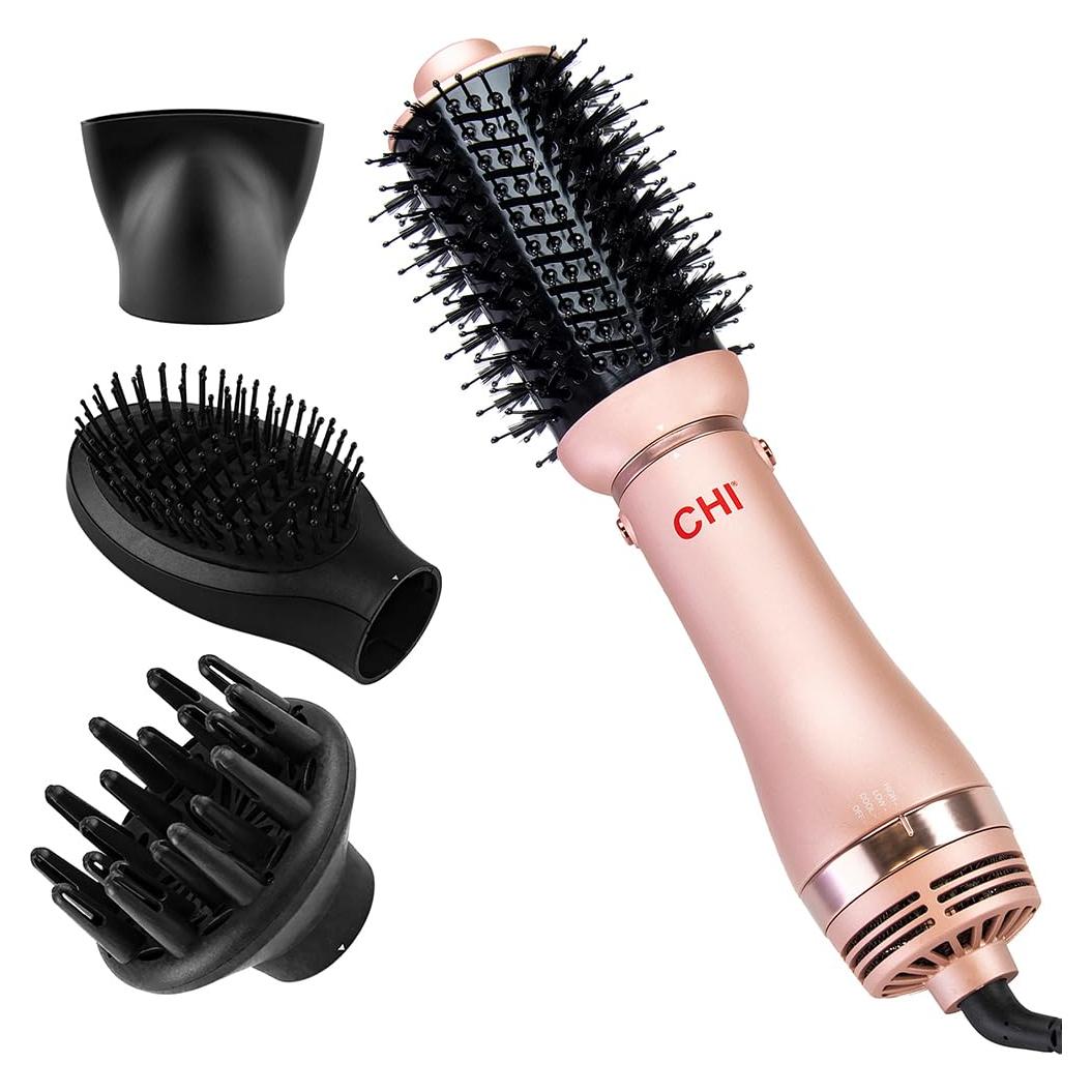 Secador de Pelo CHI Voluminizador 4-en-1 Oro Rosa con Accesorios