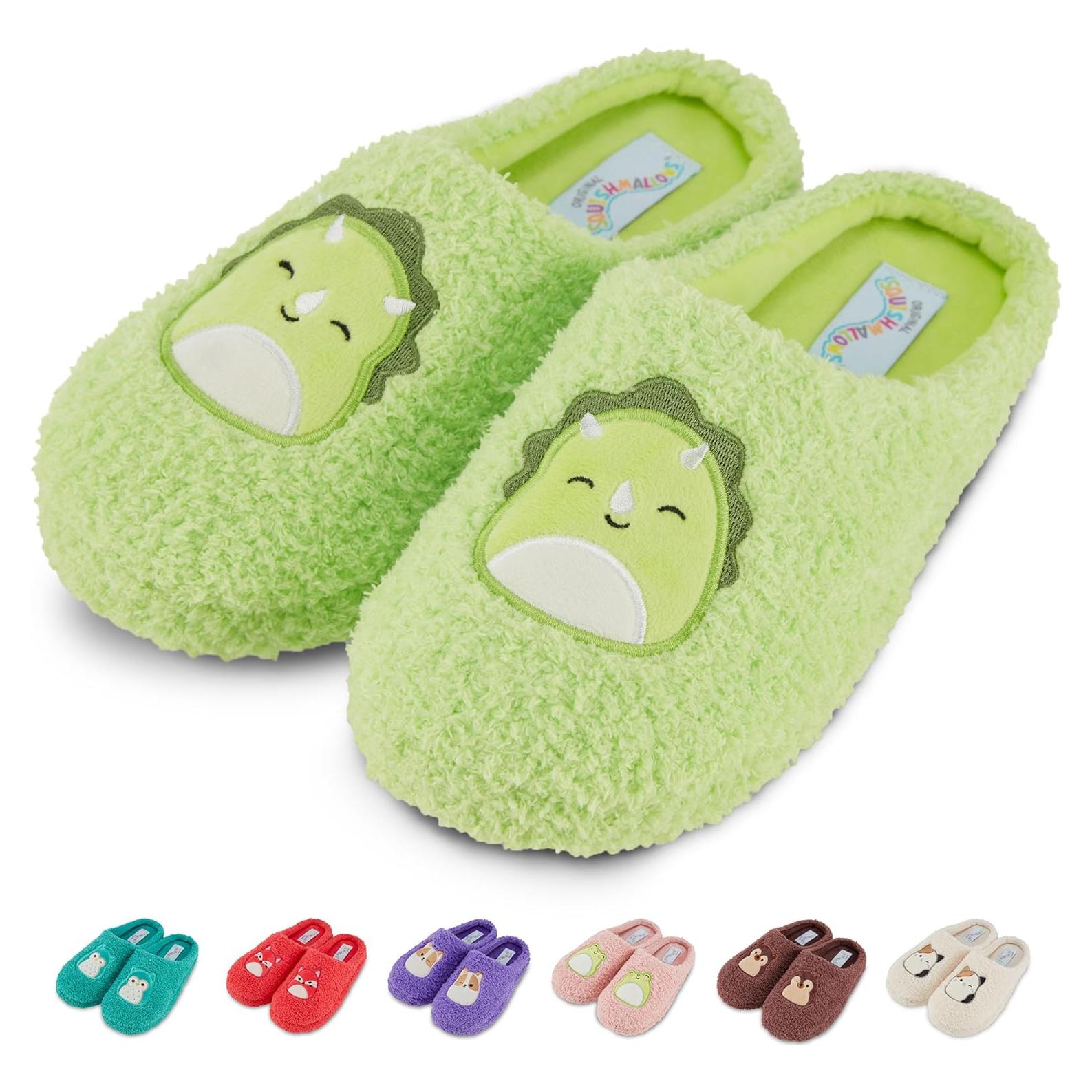 Pantuflas Squishmallows para Mujeres Menta Suaves y Antideslizantes