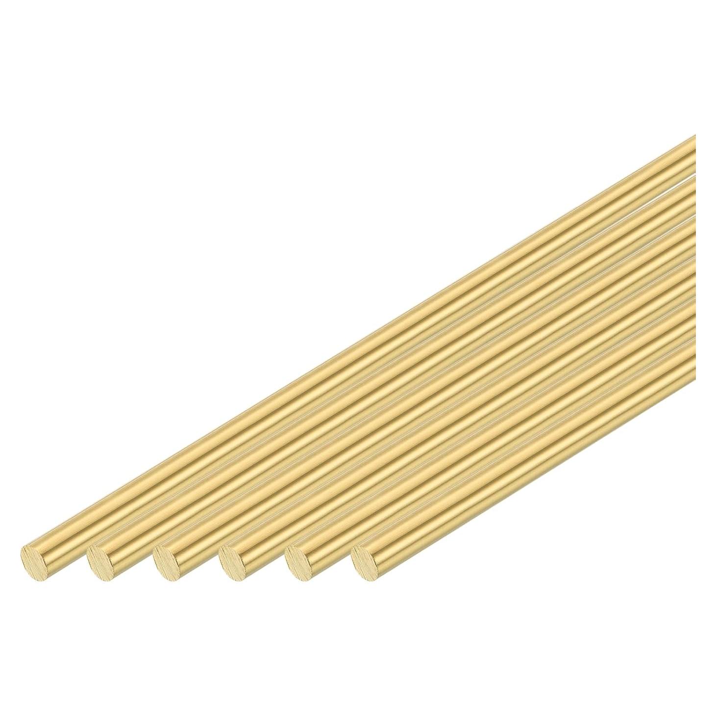 Barra Redonda Sólida de Latón H62 0.8mm 153mm 8 Piezas uxcell