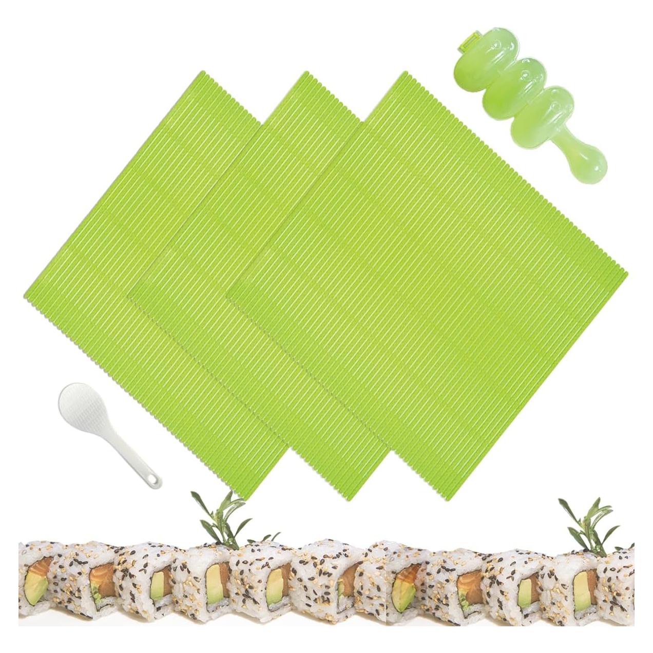 Kit de Sushi Esamploe 4 Piezas - Esteras y Molde de Arroz