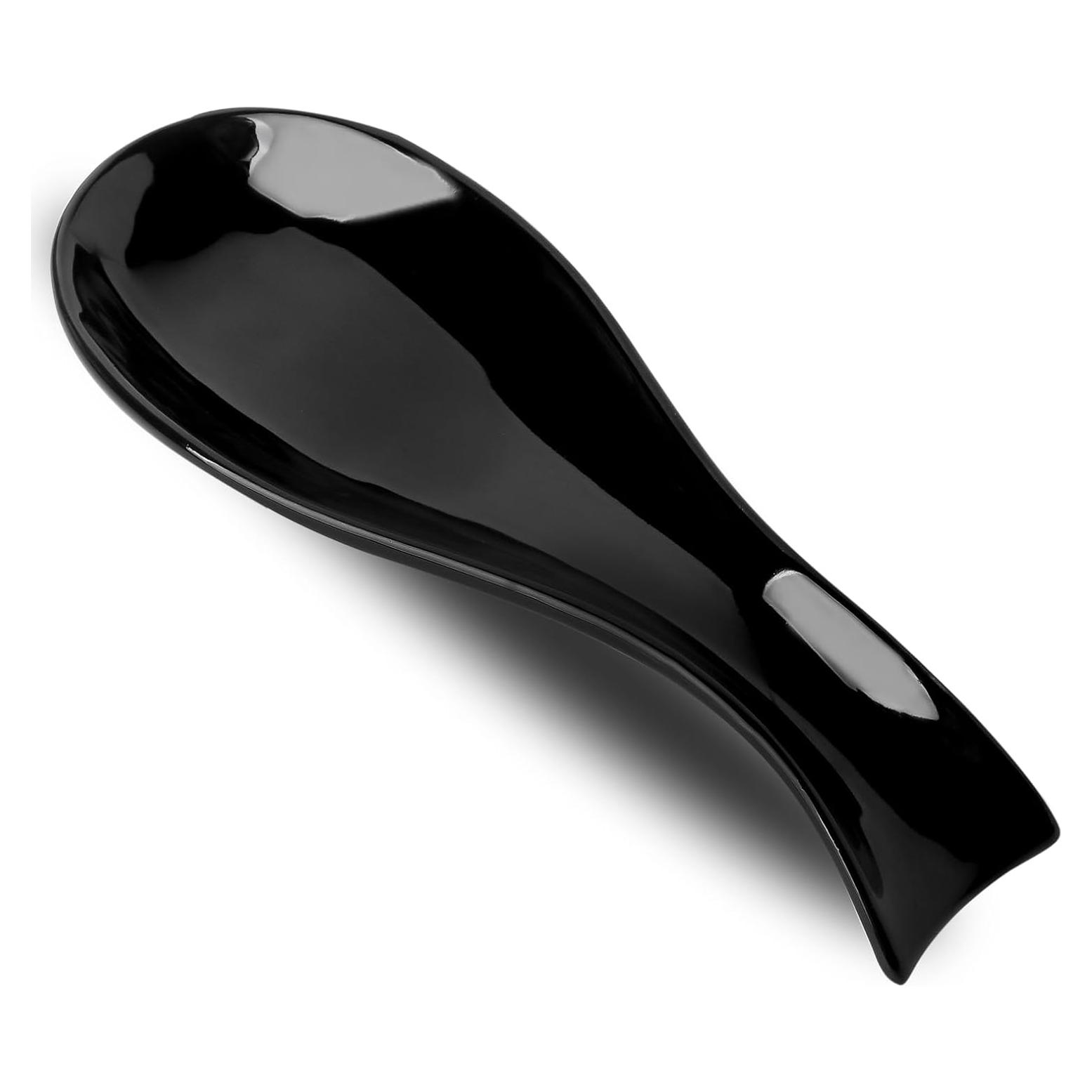 Soporte de Cuchara de Cerámica Hasense Negro 22.1x8.1cm